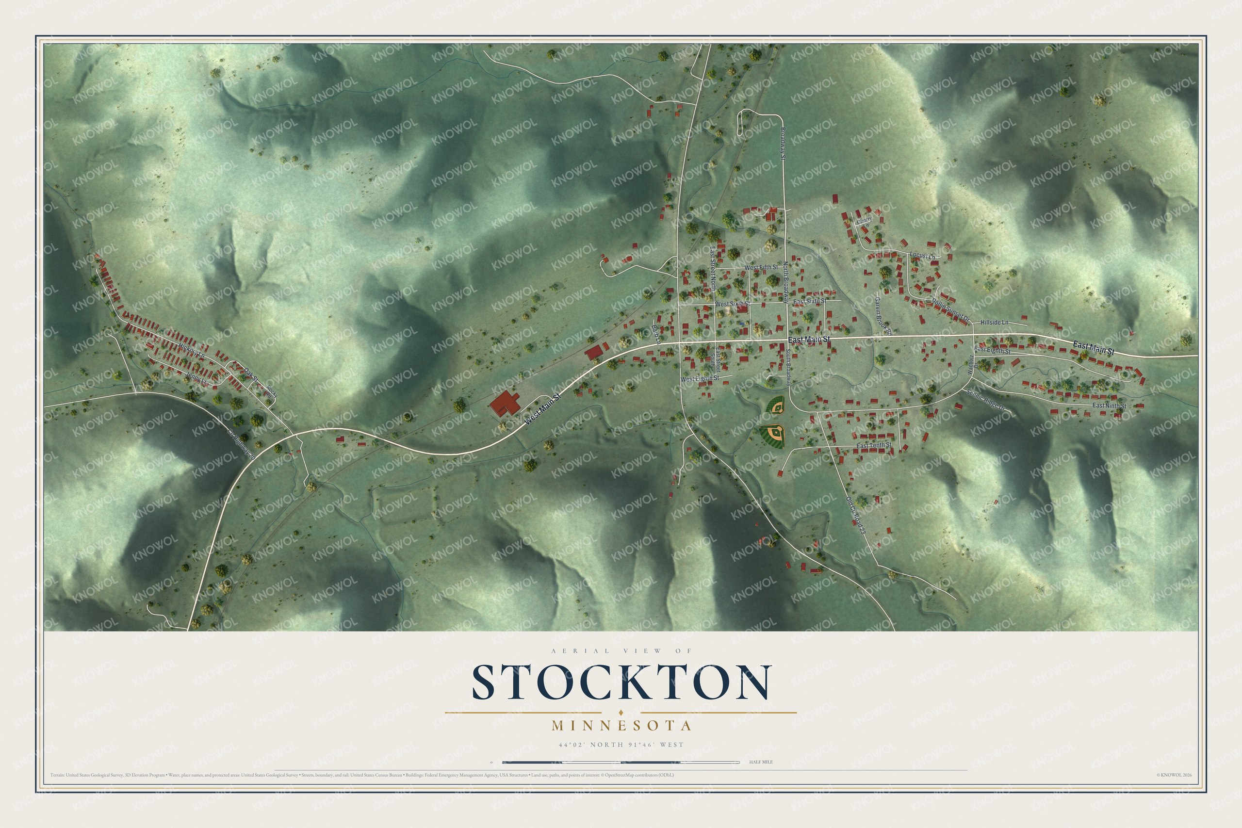 Watermarked full-map preview of Stockton, Minnesota