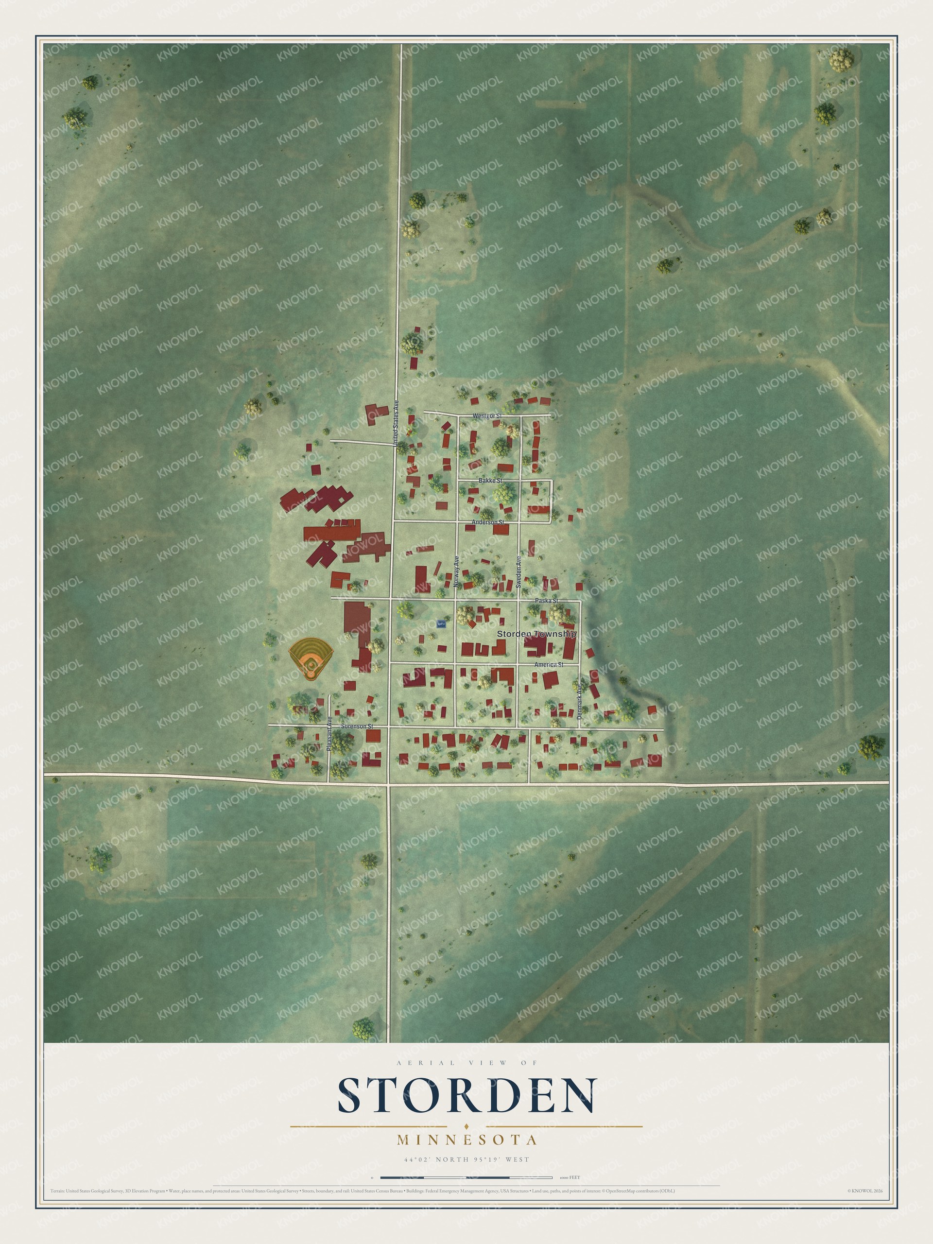 Watermarked full-map preview of Storden, Minnesota