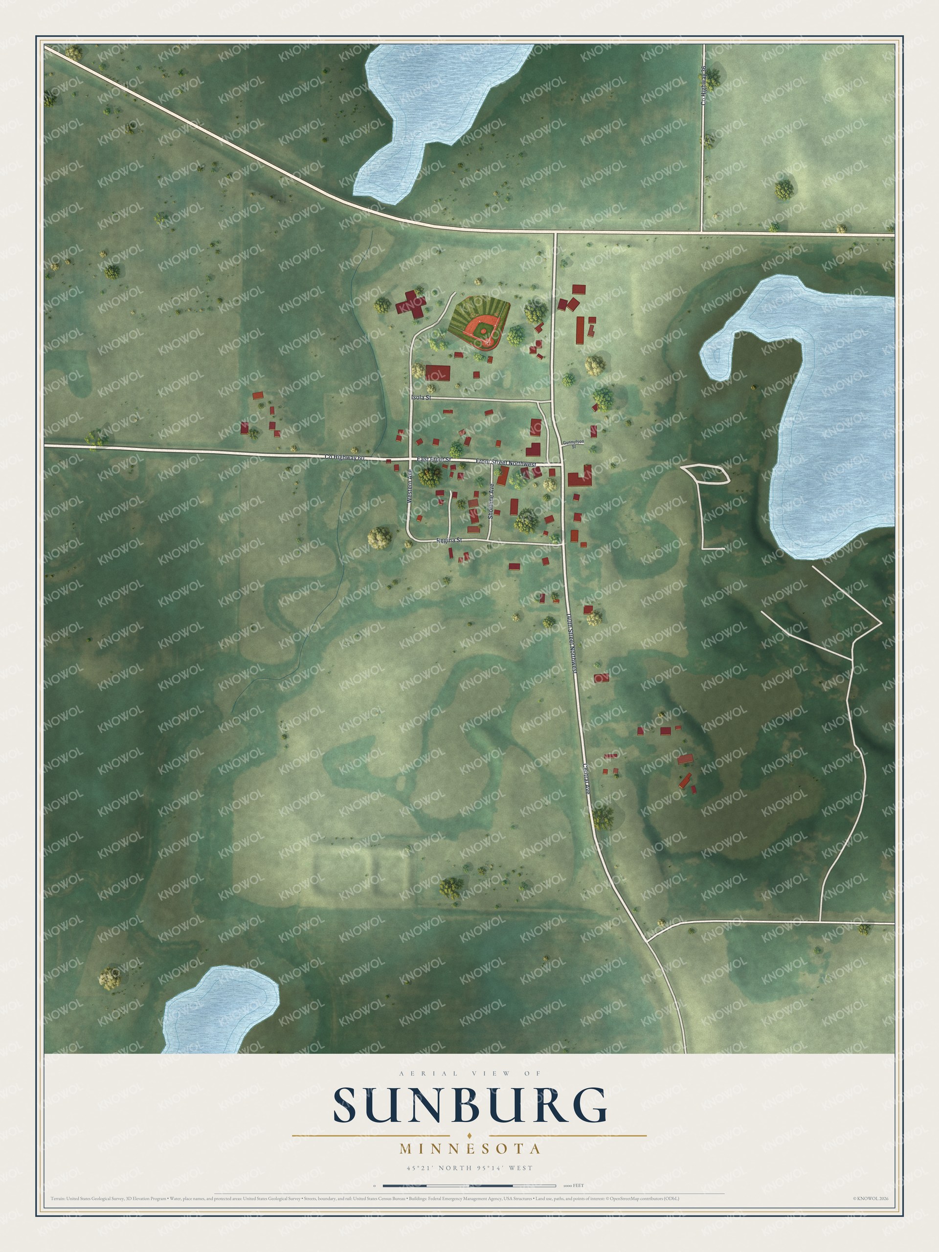 Watermarked full-map preview of Sunburg, Minnesota