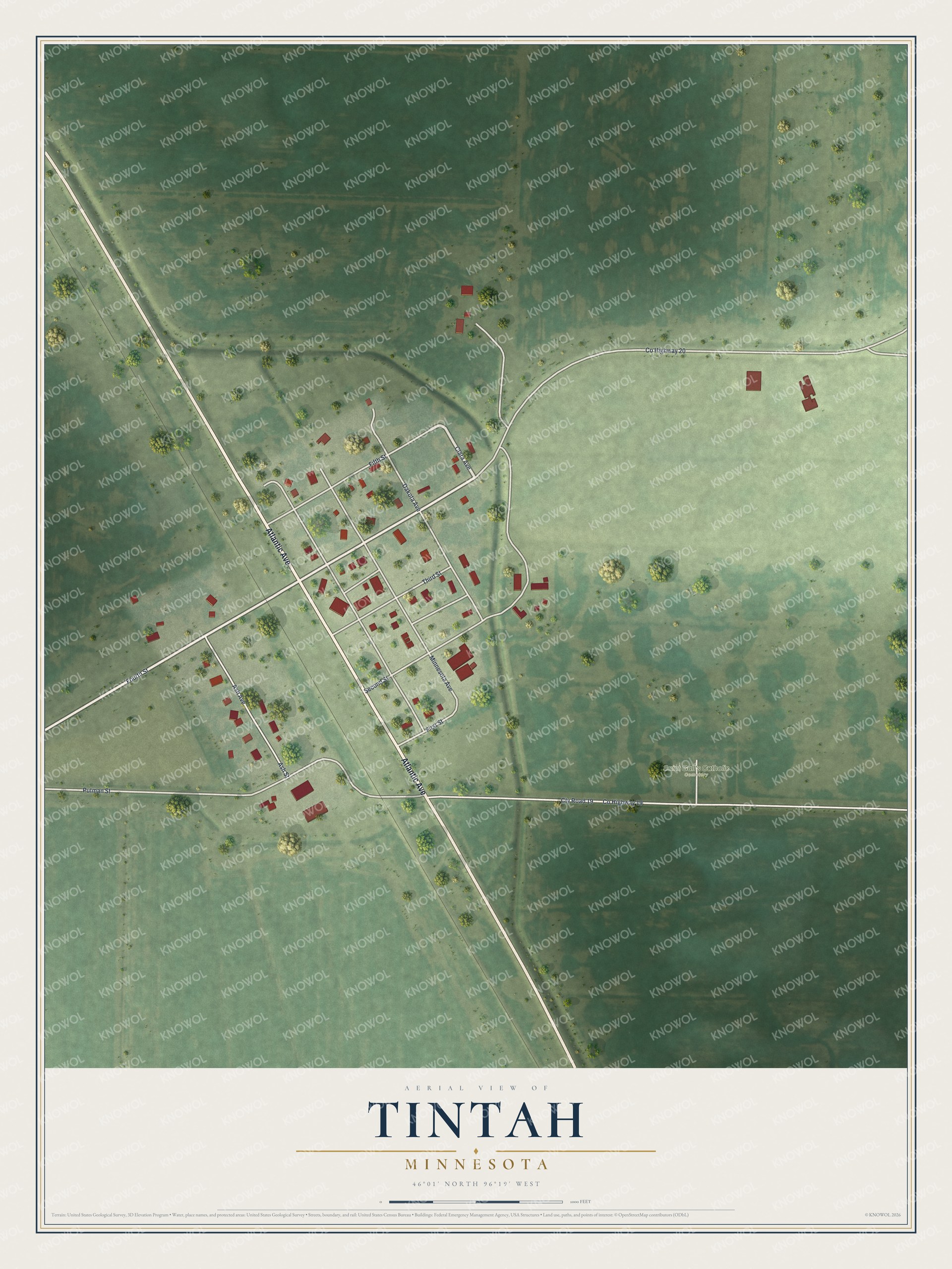 Watermarked full-map preview of Tintah, Minnesota