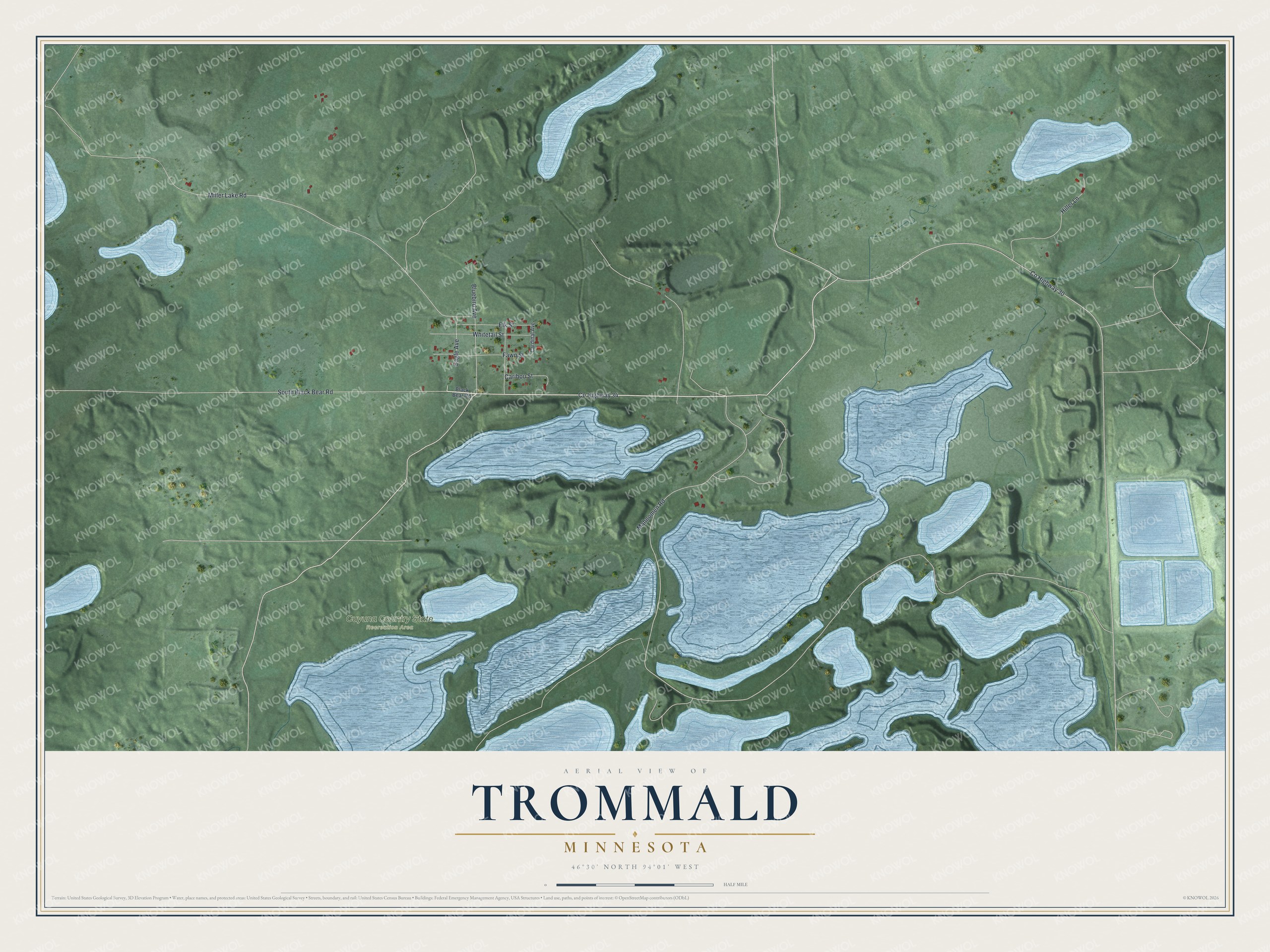 Watermarked full-map preview of Trommald, Minnesota