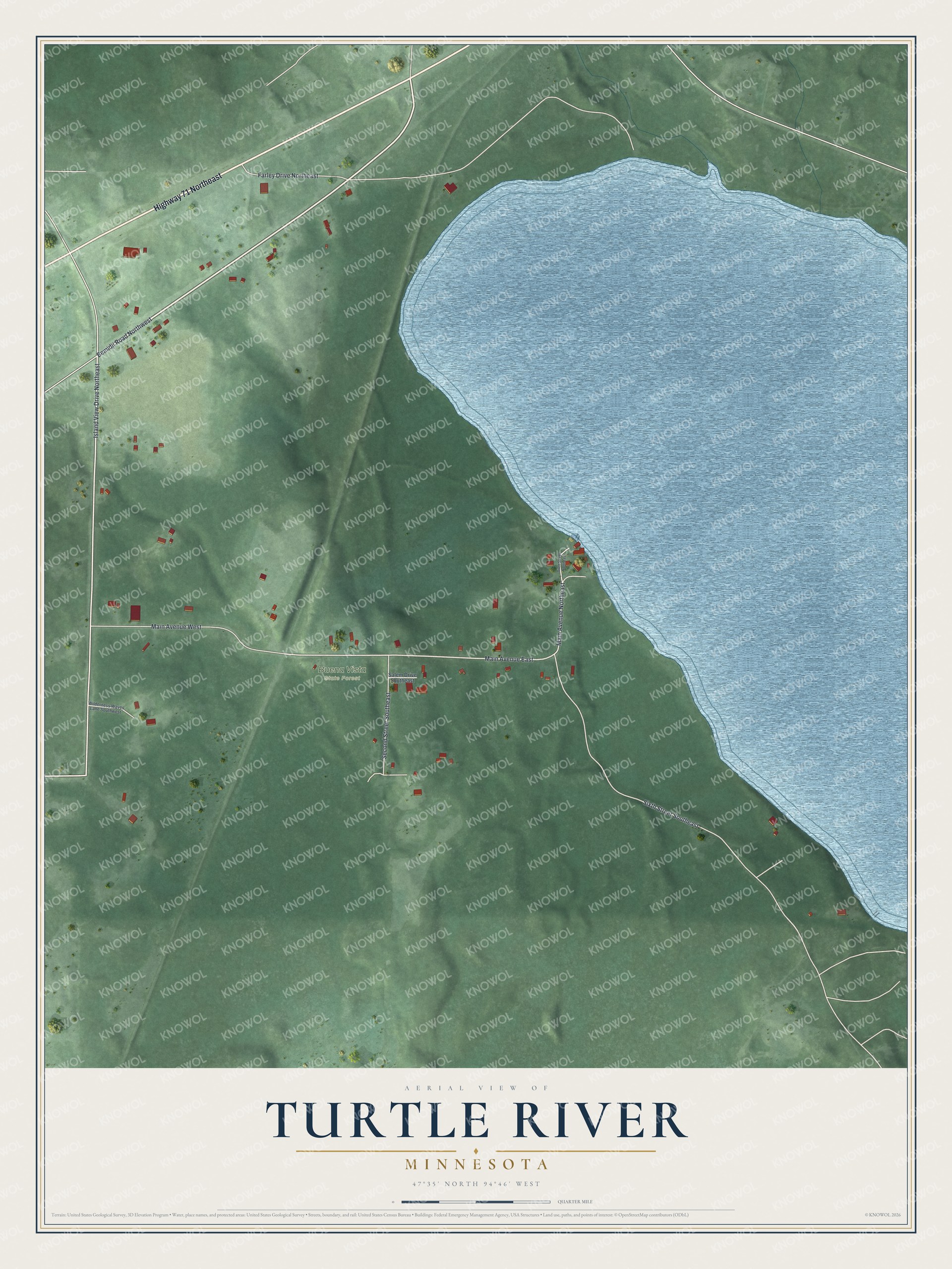 Watermarked full-map preview of Turtle River, Minnesota