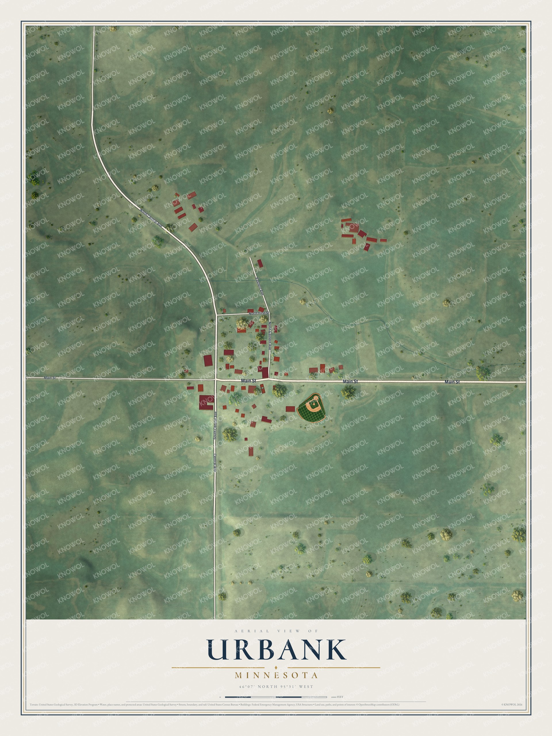 Watermarked full-map preview of Urbank, Minnesota