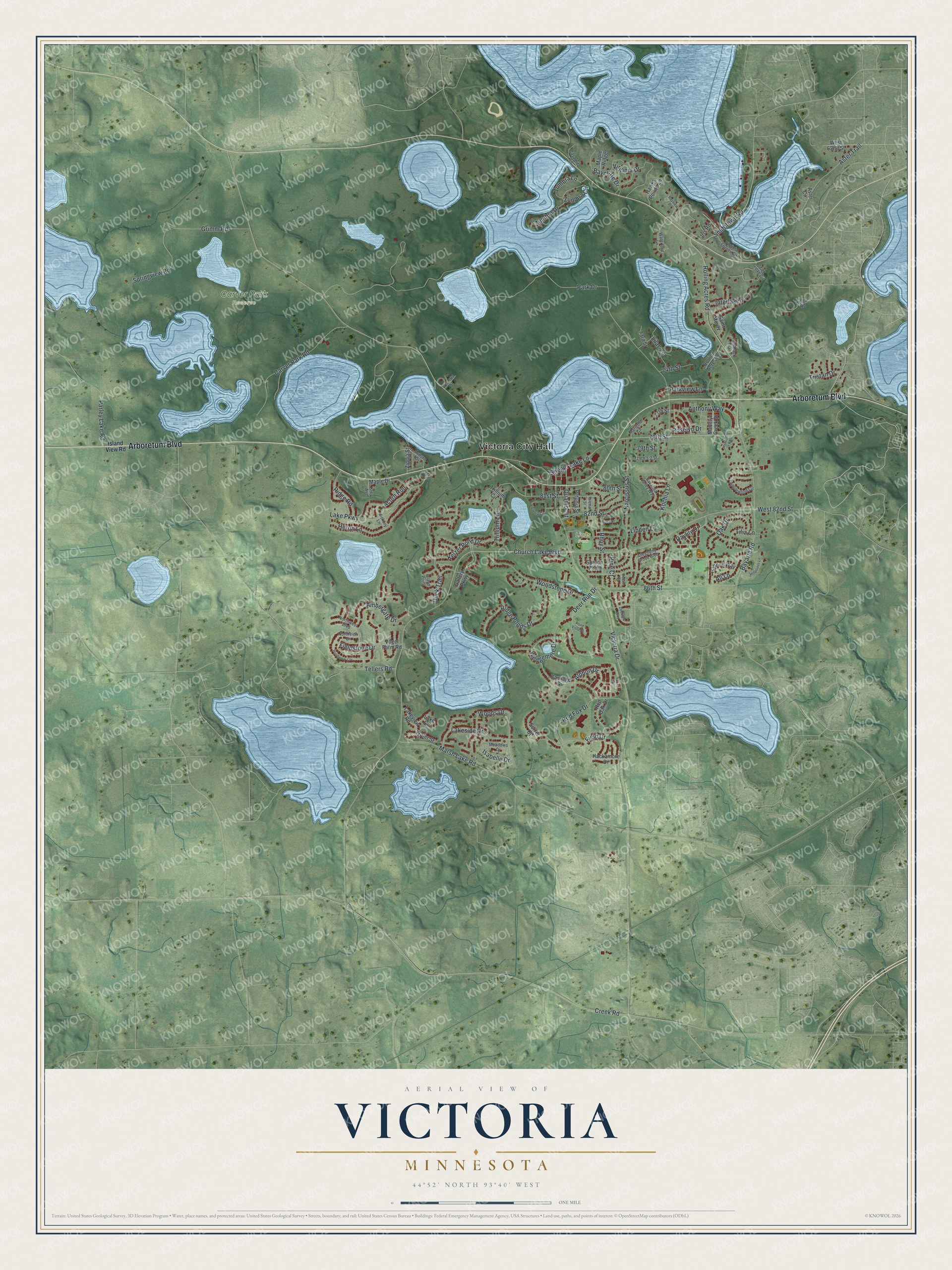 Watermarked full-map preview of Victoria, Minnesota