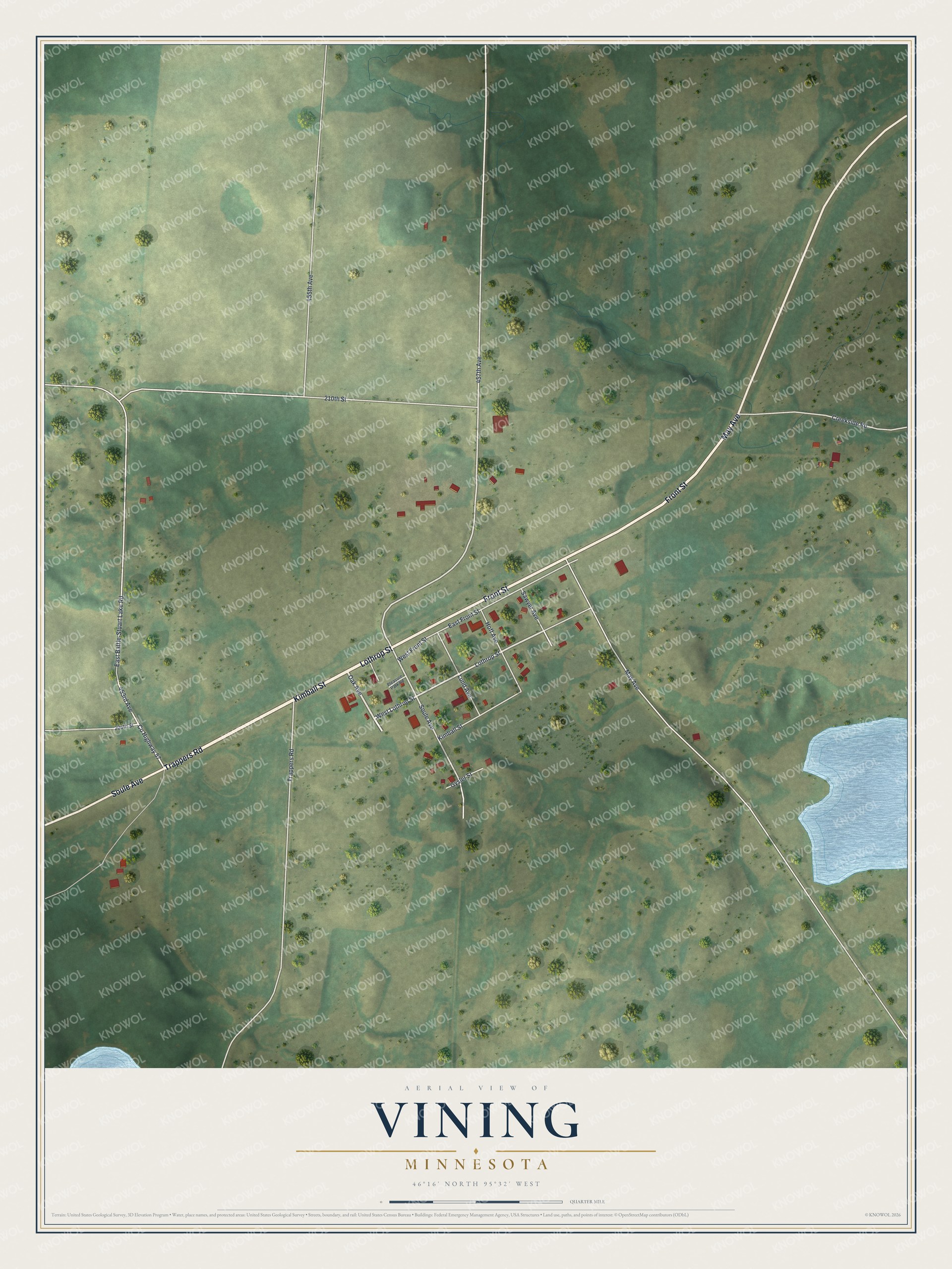 Watermarked full-map preview of Vining, Minnesota