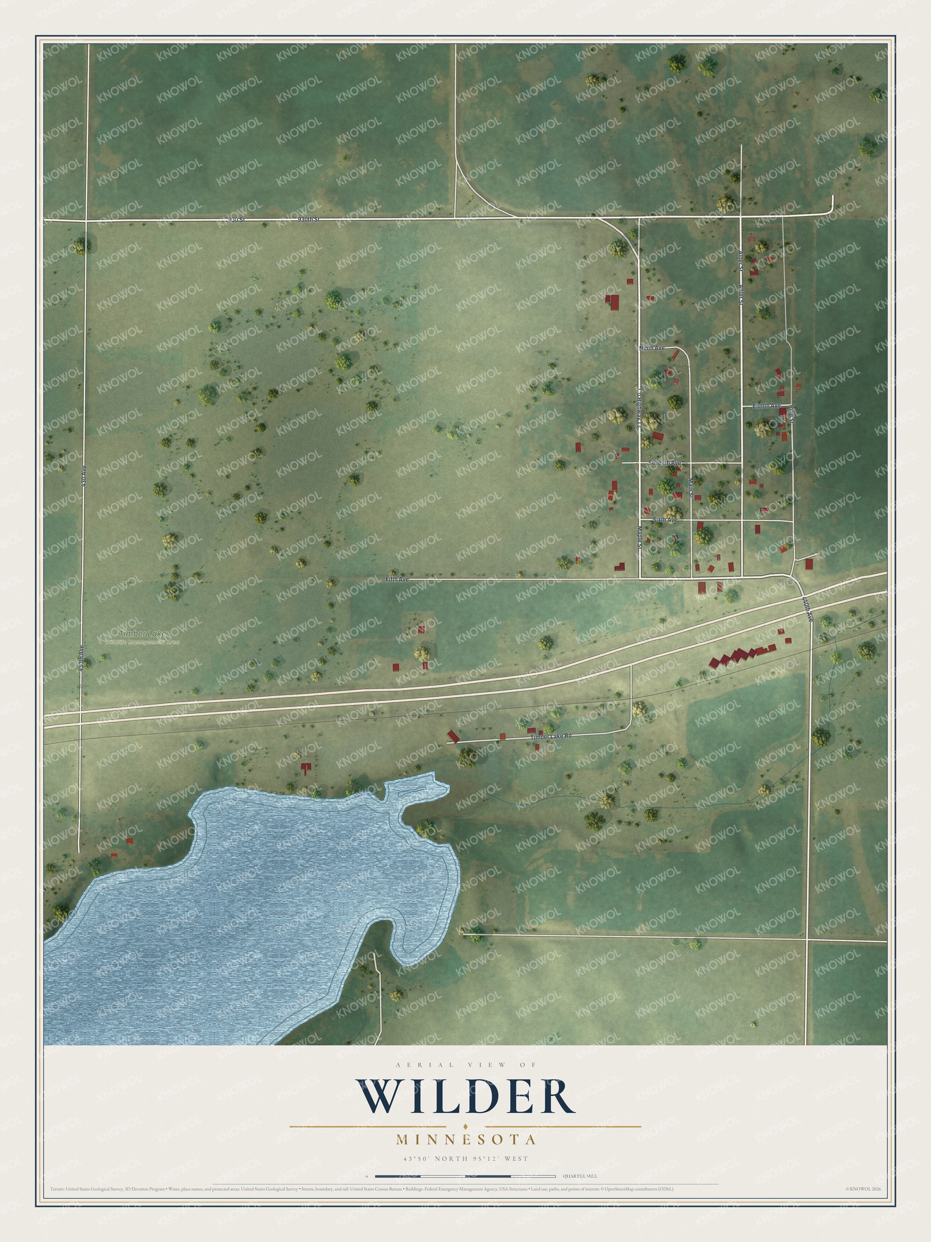 Watermarked full-map preview of Wilder, Minnesota