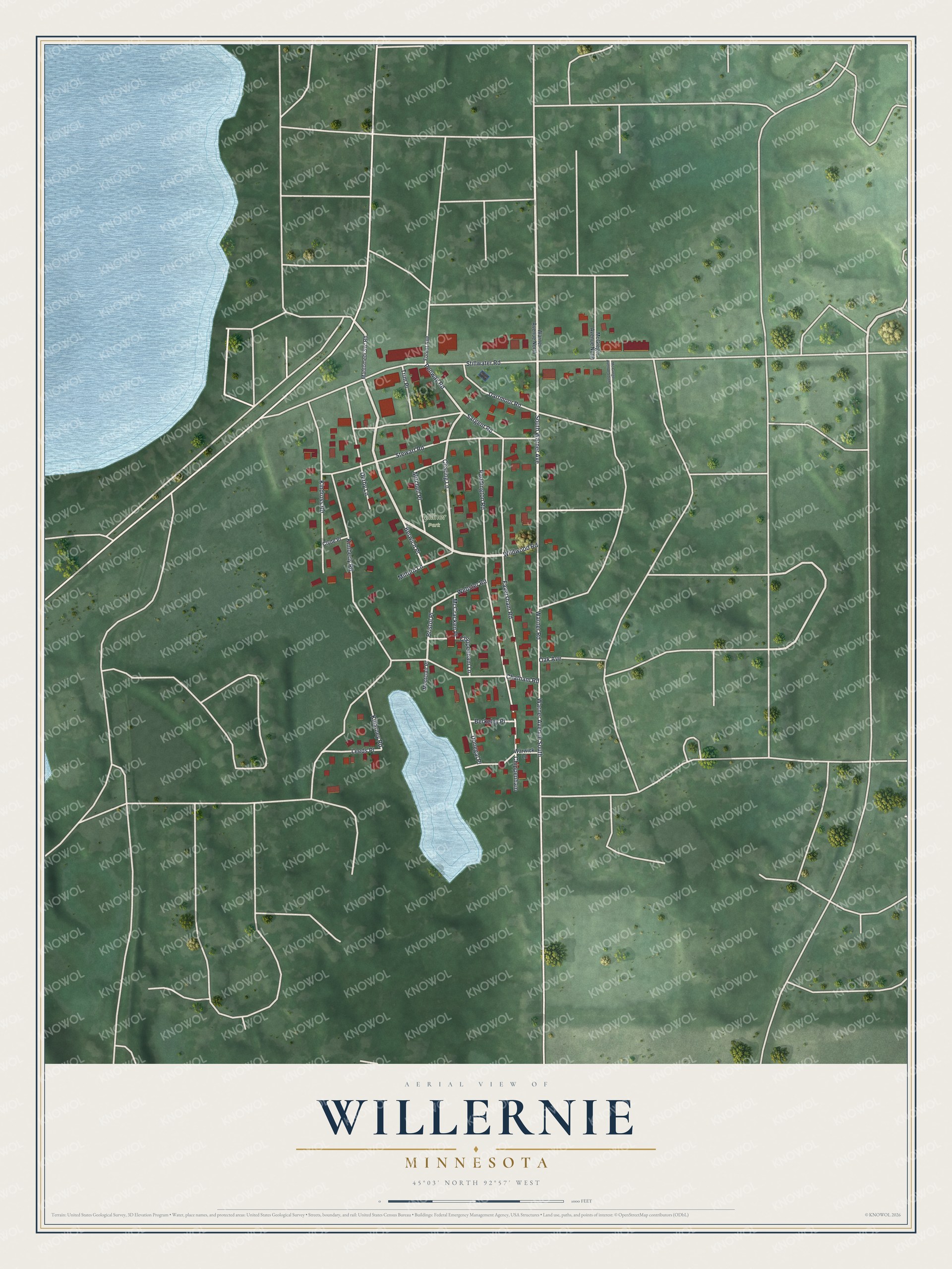 Watermarked full-map preview of Willernie, Minnesota