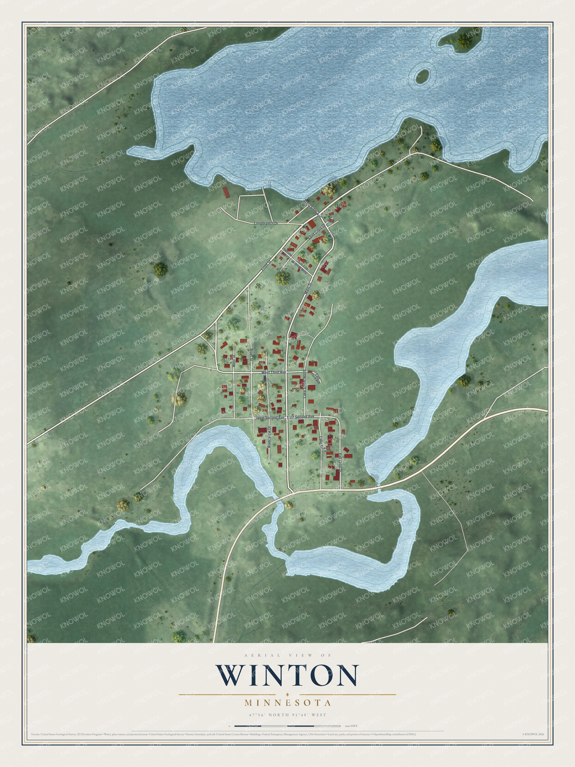 Watermarked full-map preview of Winton, Minnesota