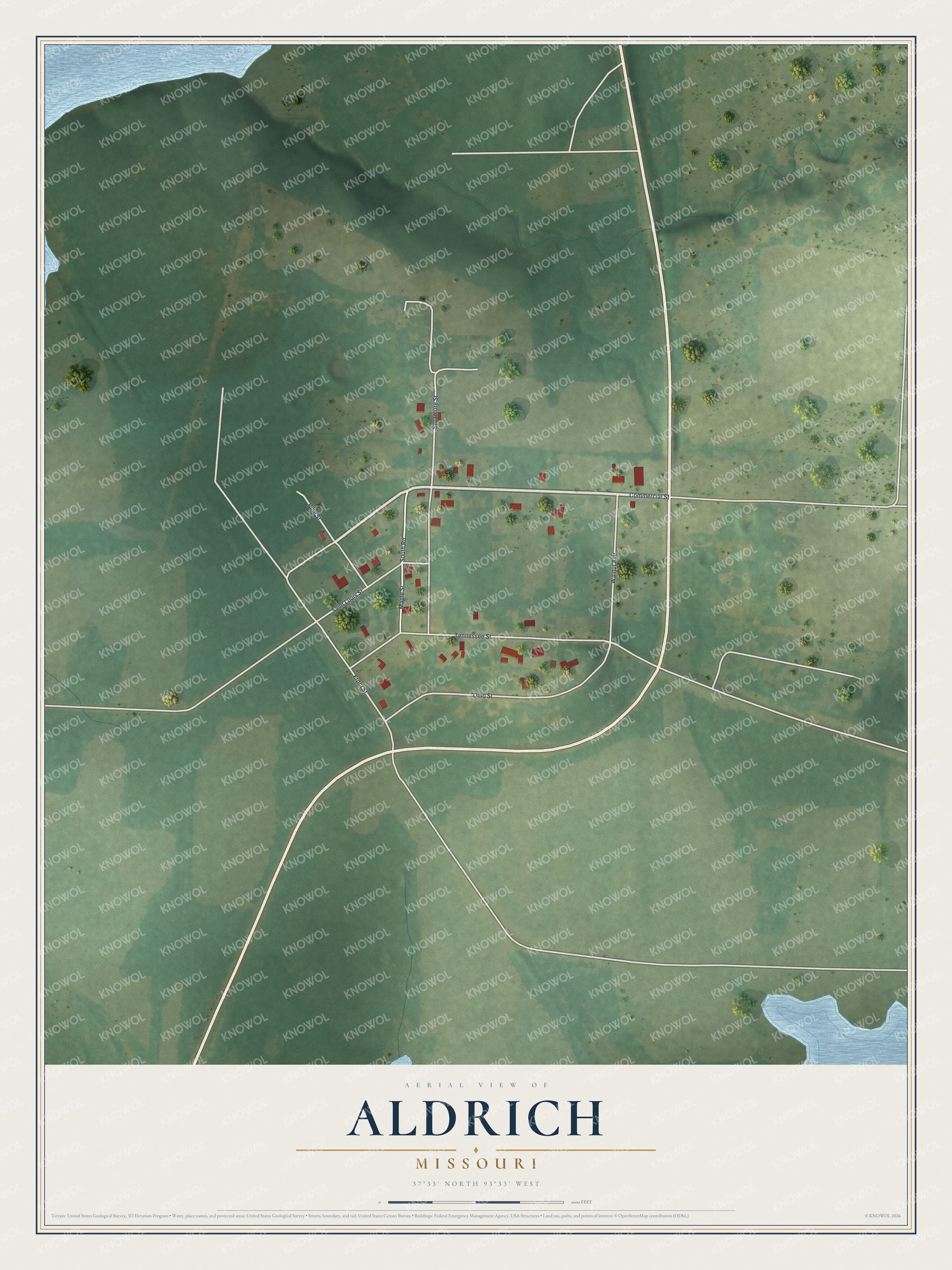 Watermarked full-map preview of Aldrich, Missouri