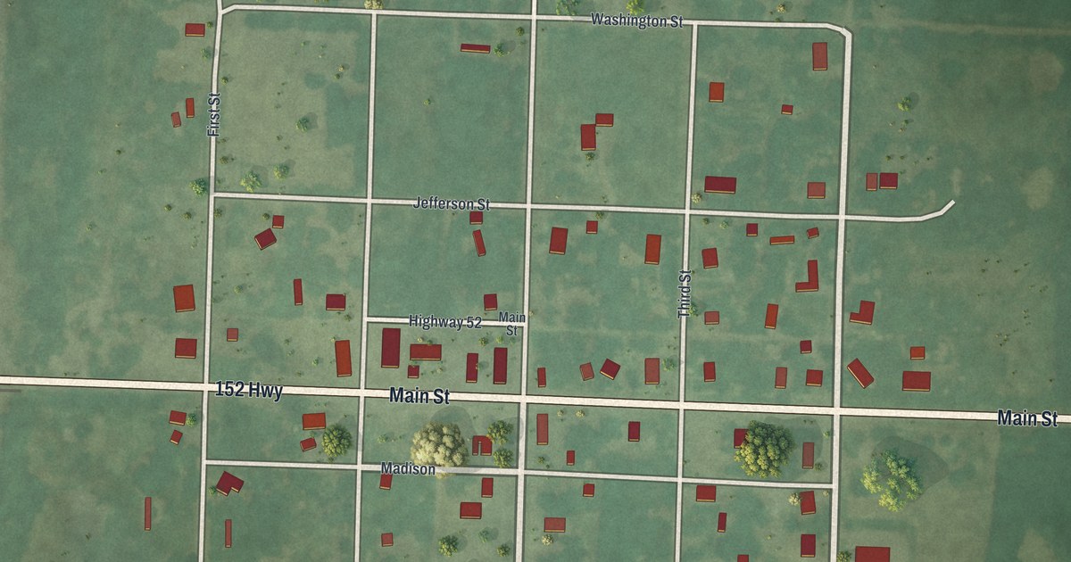 Map of Amoret, Missouri in 2026