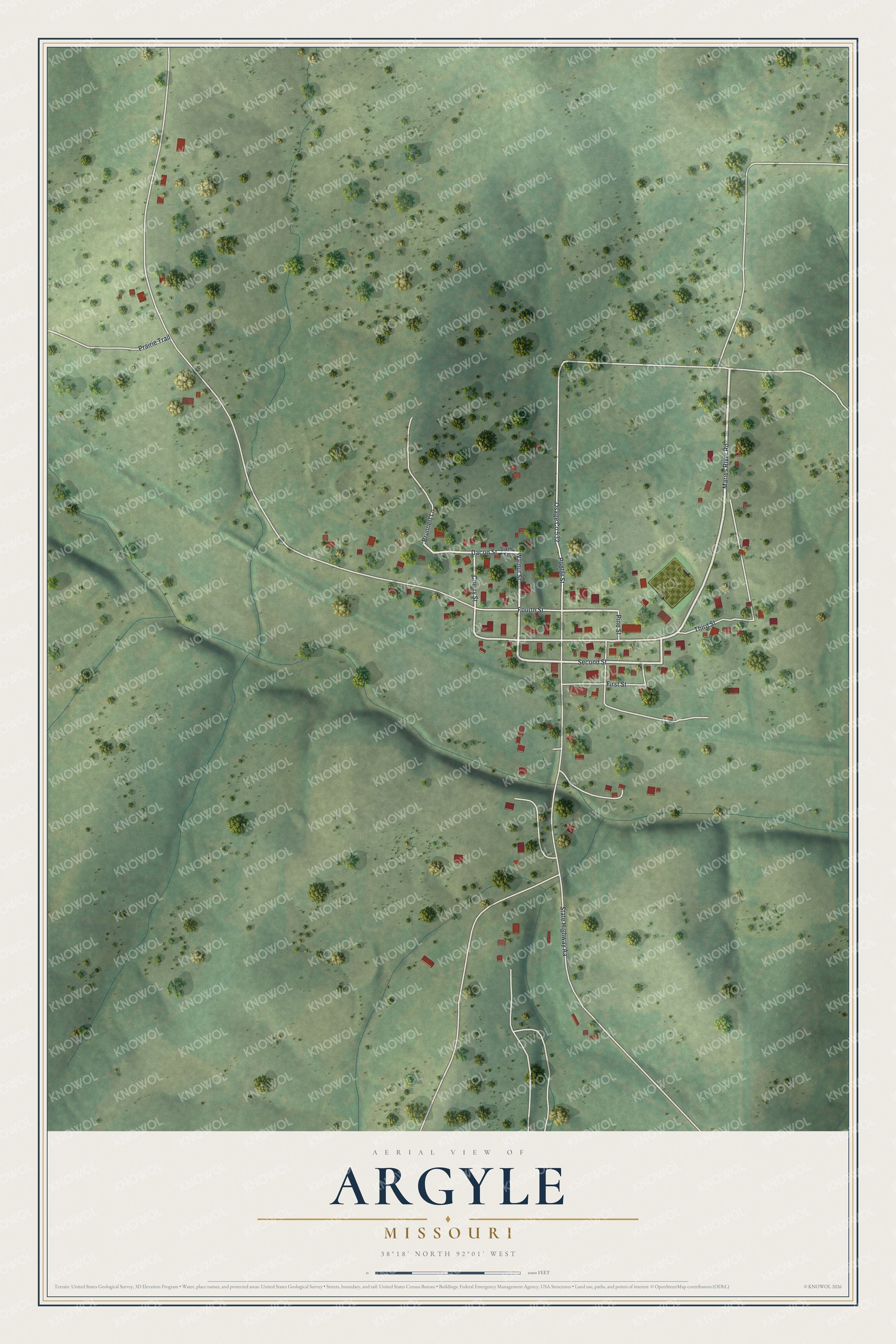 Watermarked full-map preview of Argyle, Missouri