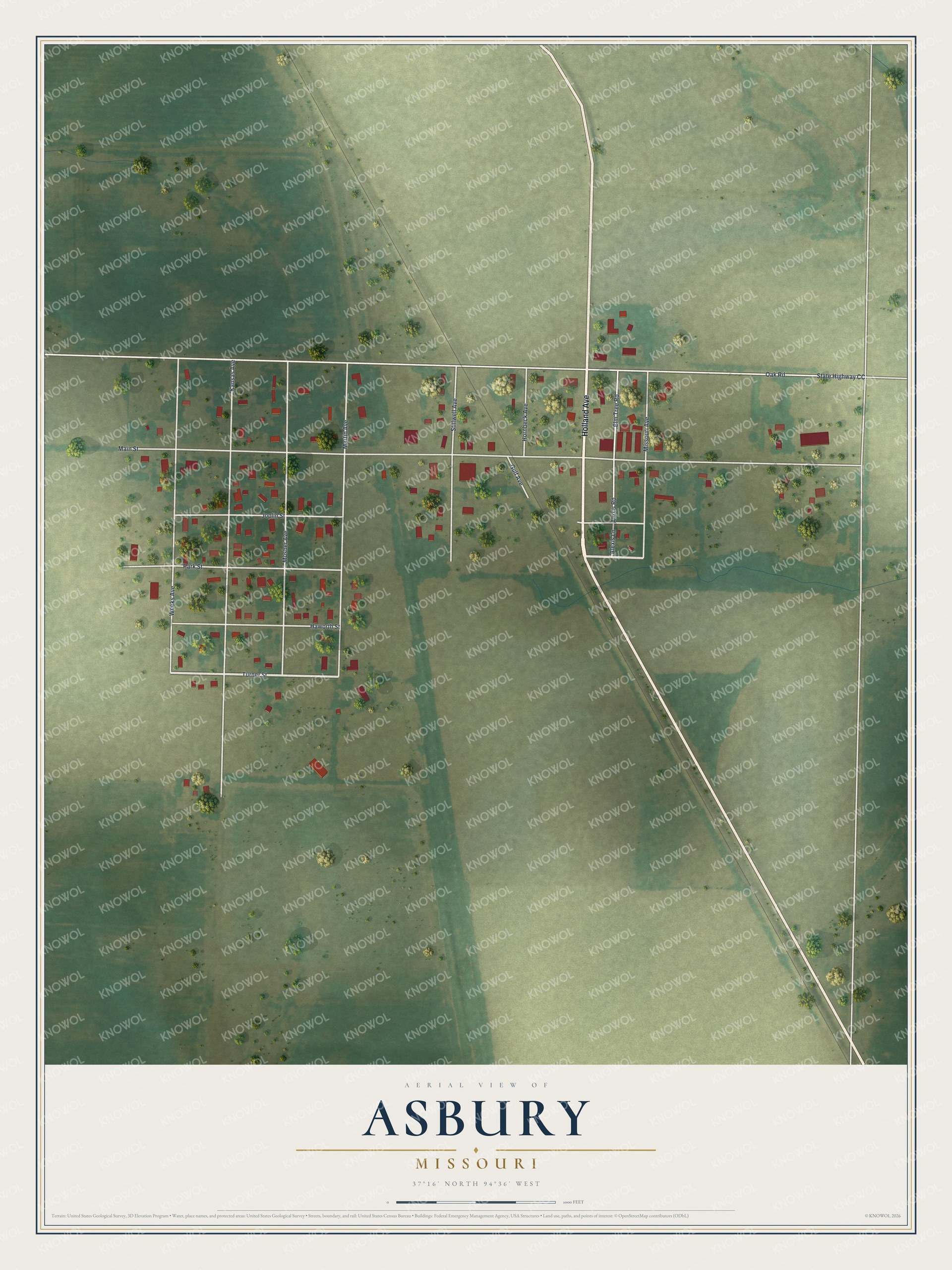 Watermarked full-map preview of Asbury, Missouri