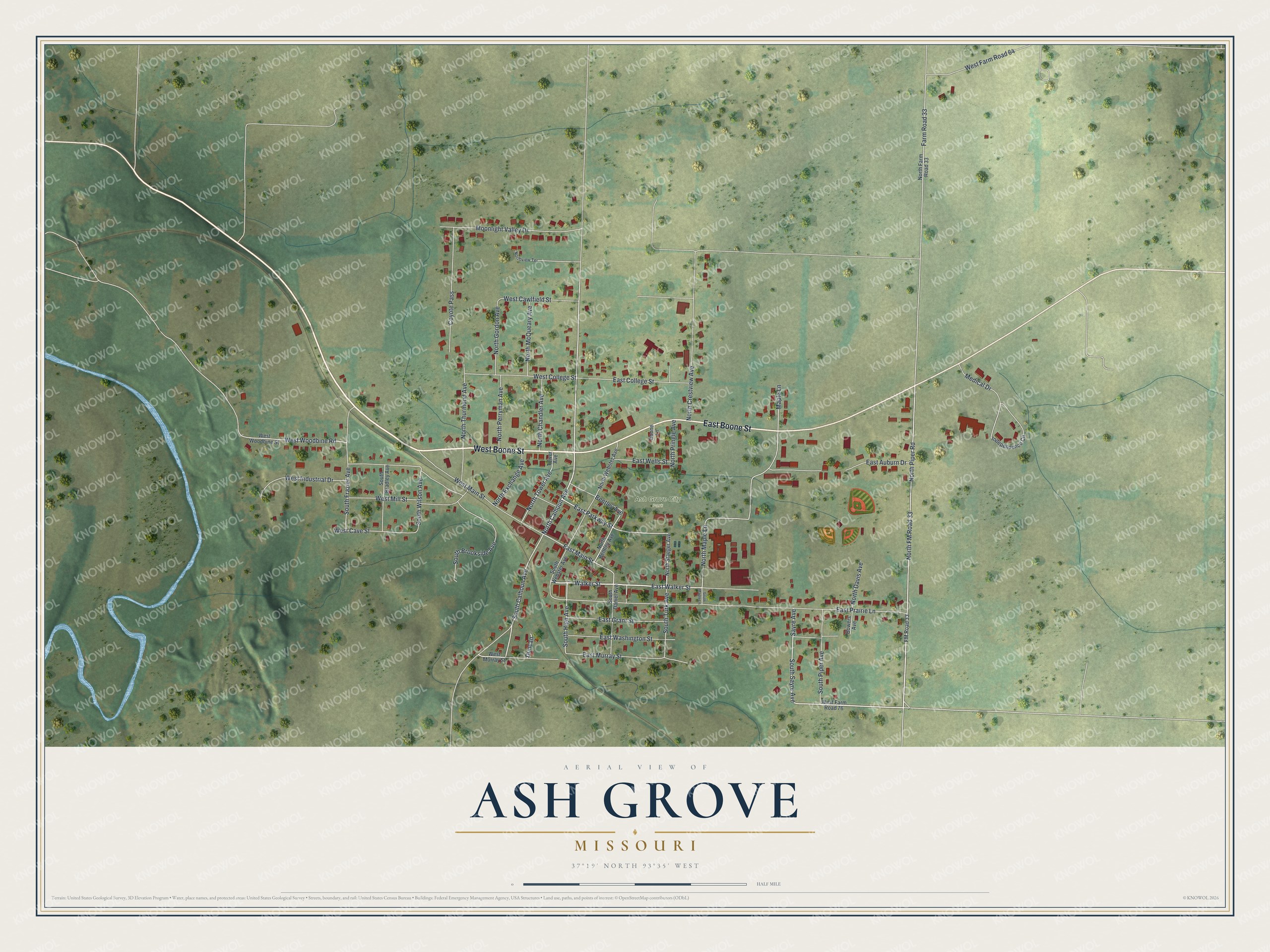 Watermarked full-map preview of Ash Grove, Missouri