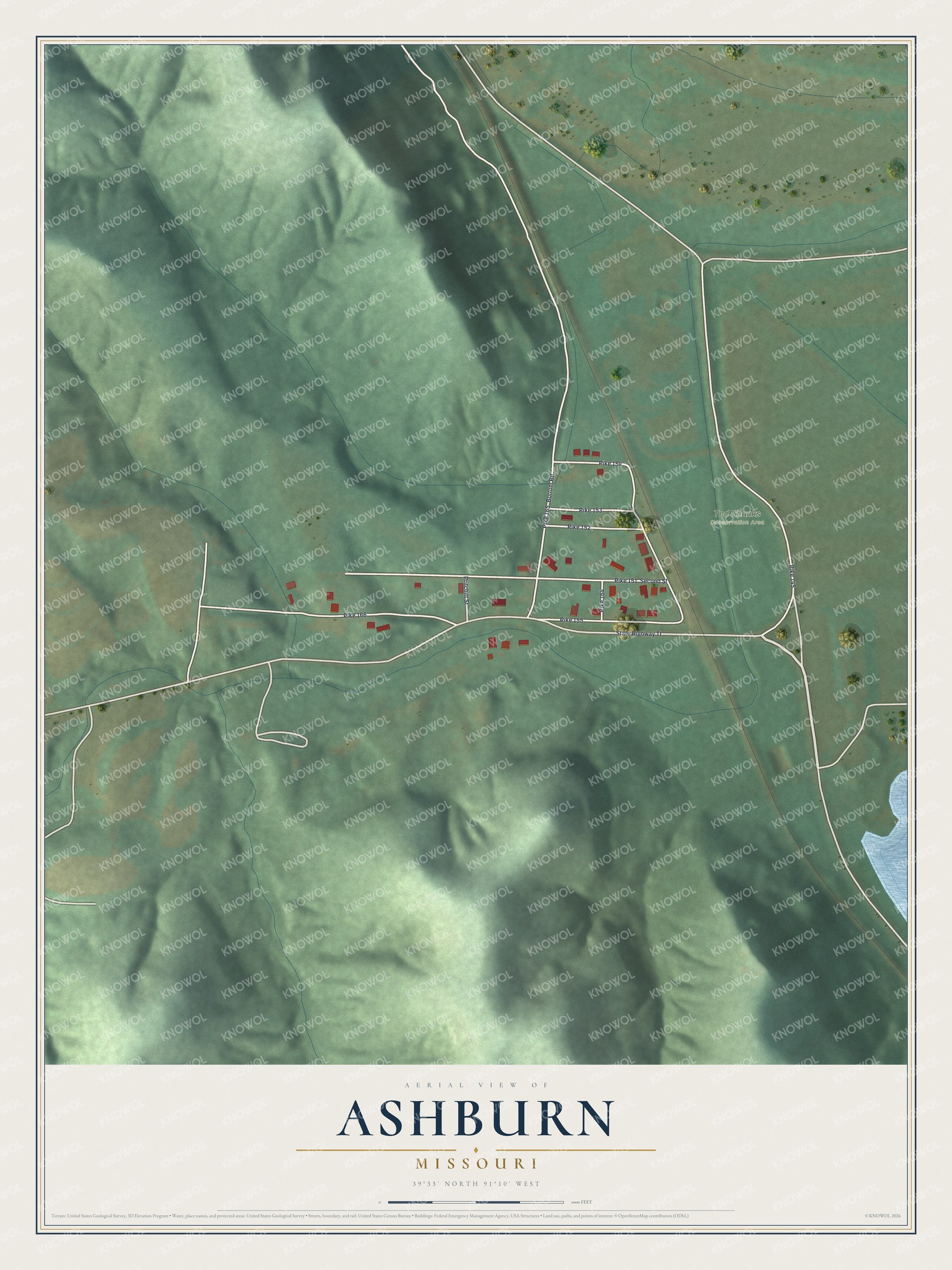 Watermarked full-map preview of Ashburn, Missouri