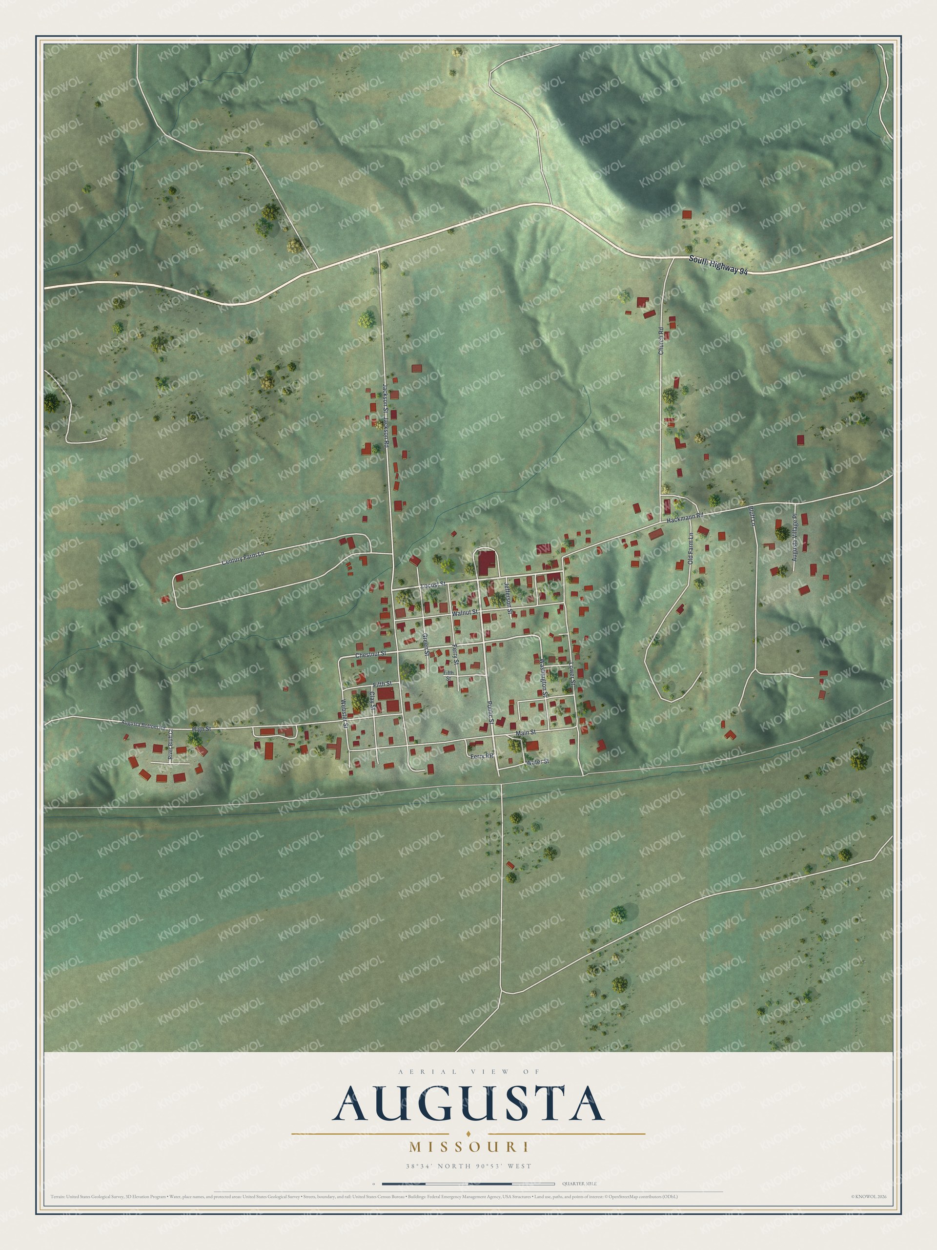 Watermarked full-map preview of Augusta, Missouri