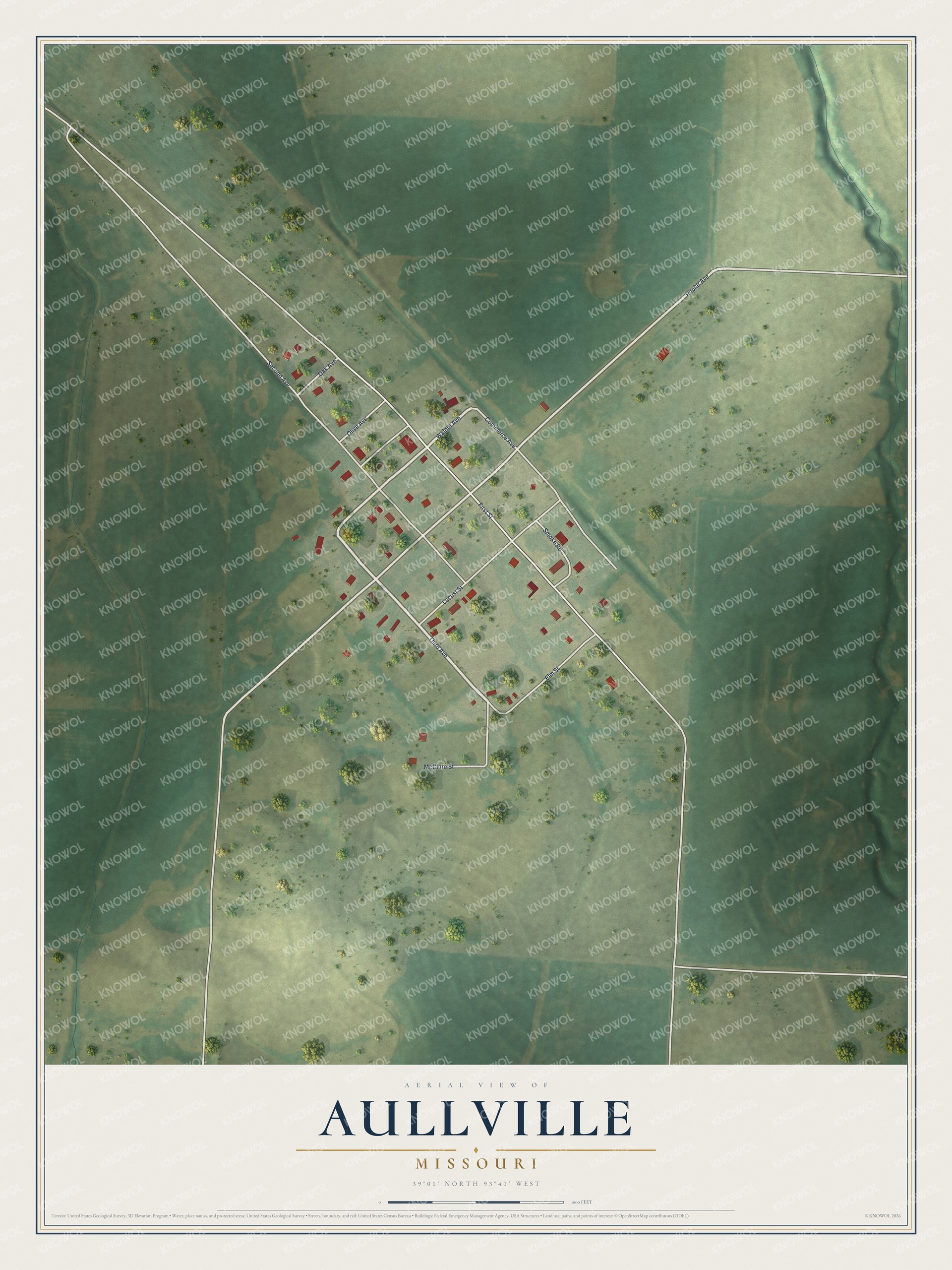 Watermarked full-map preview of Aullville, Missouri