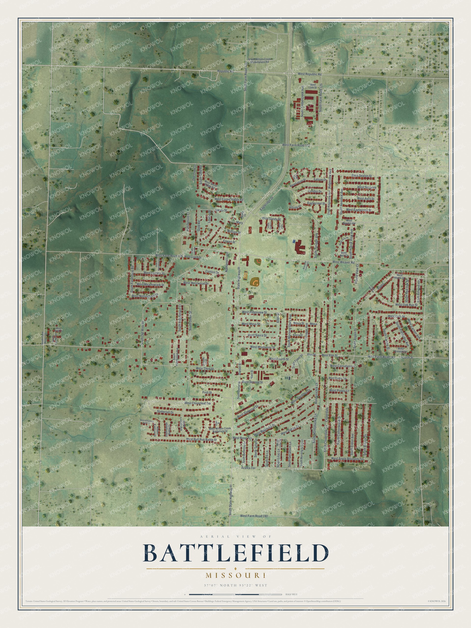 Watermarked full-map preview of Battlefield, Missouri