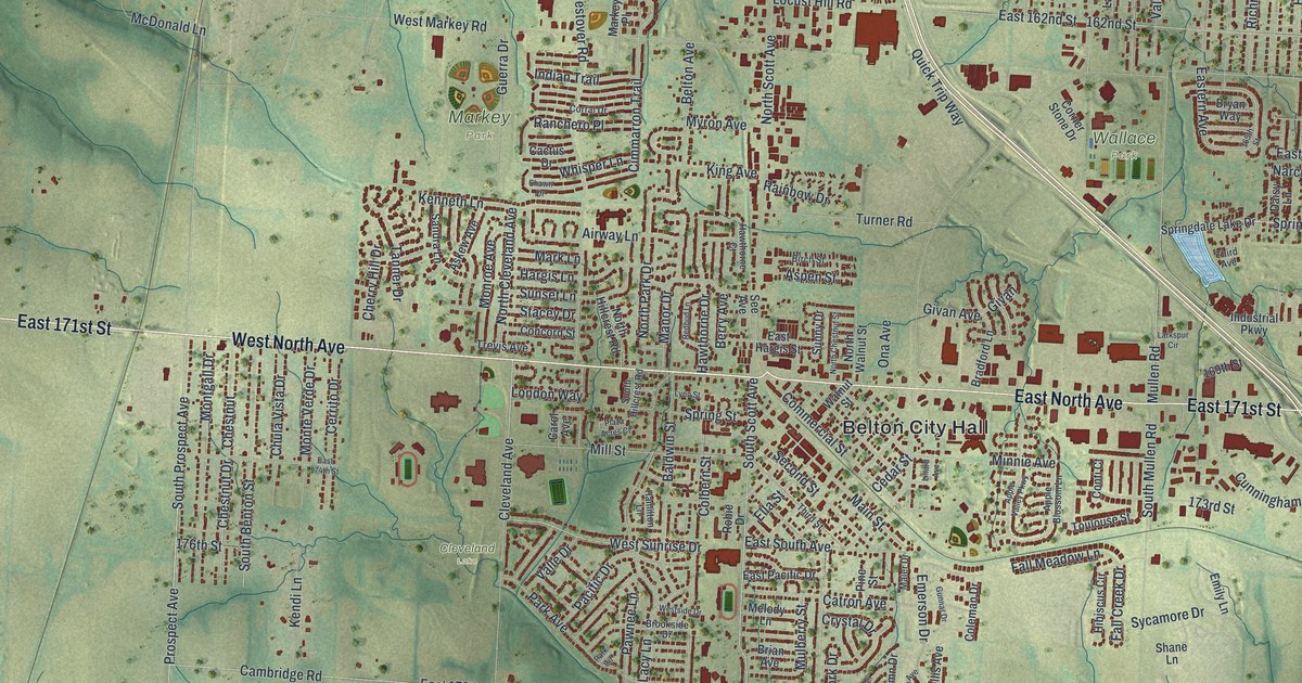Map of Belton, Missouri in 2026