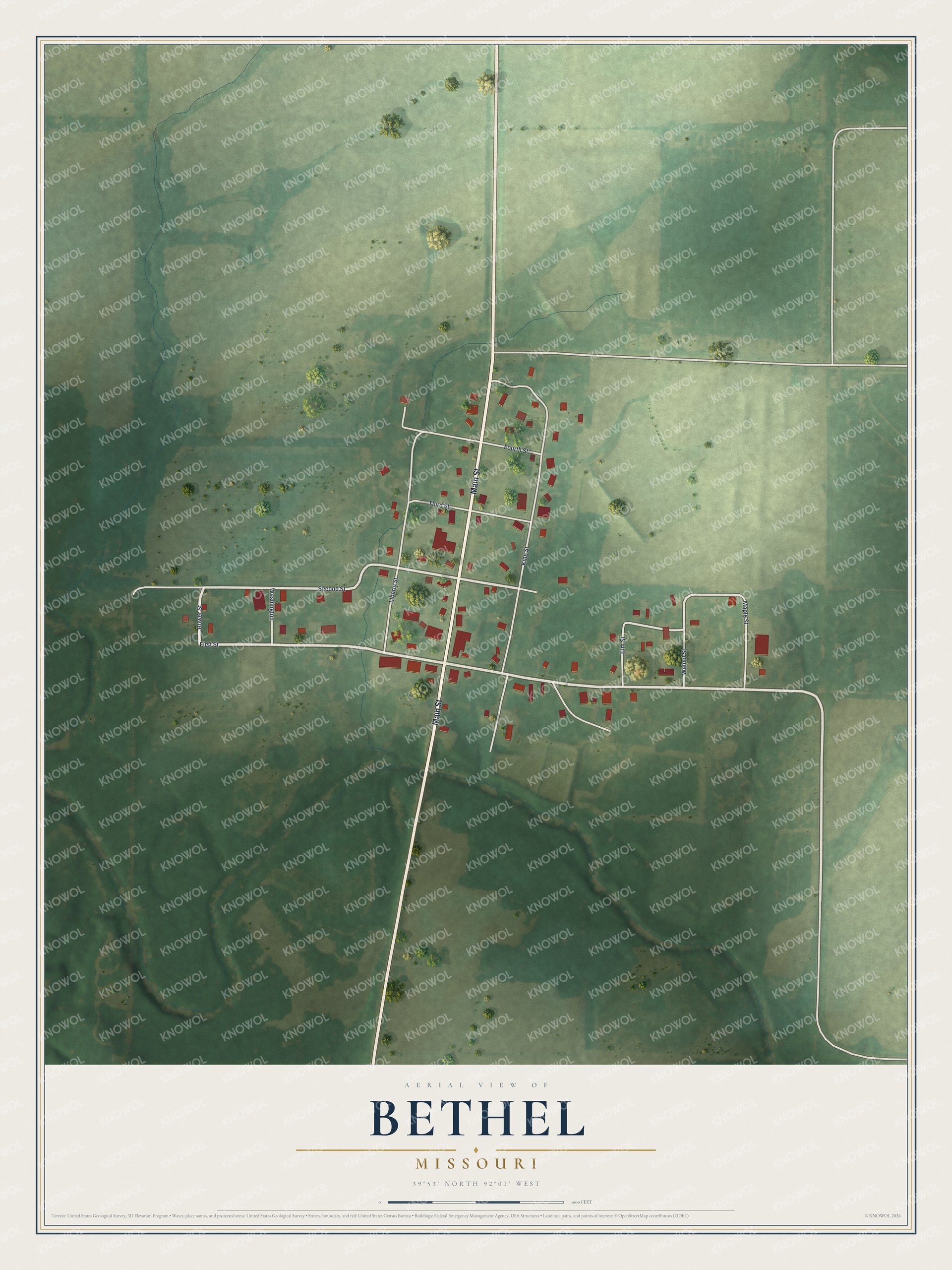 Watermarked full-map preview of Bethel, Missouri