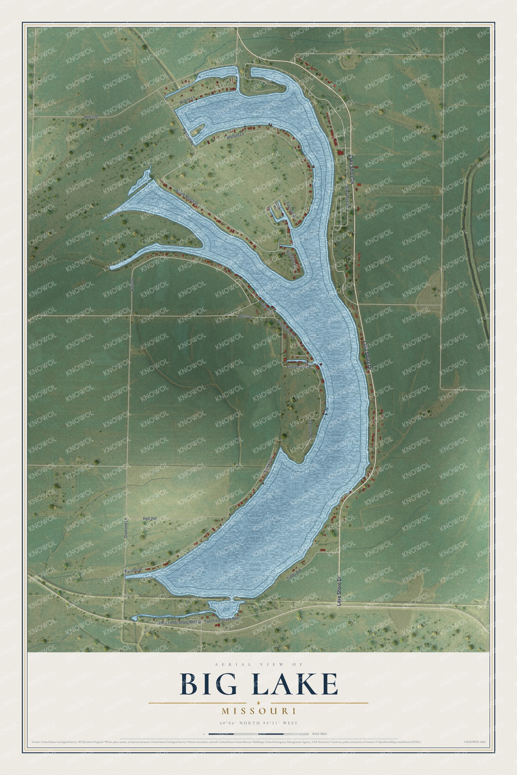 Watermarked full-map preview of Big Lake, Missouri