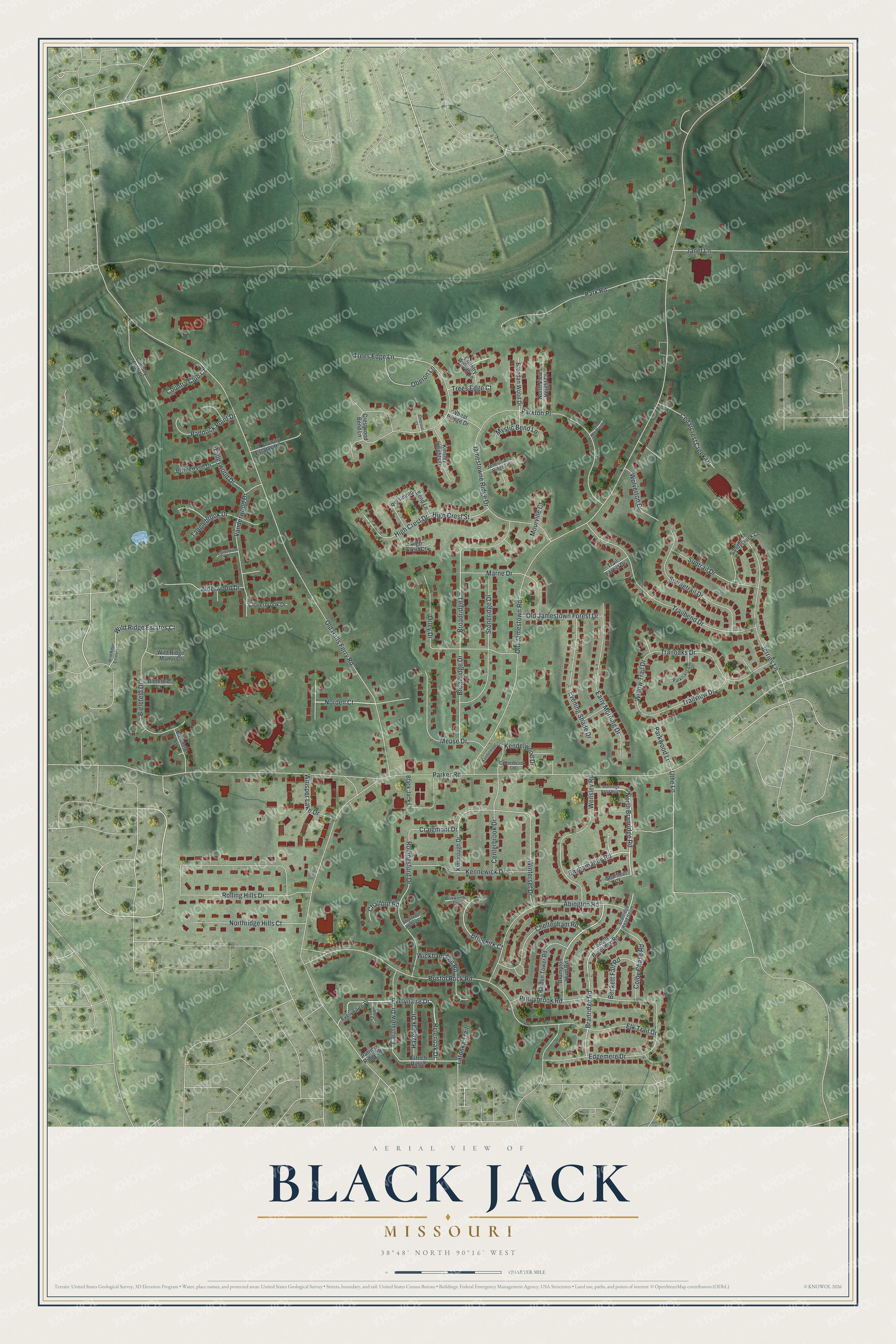 Watermarked full-map preview of Black Jack, Missouri