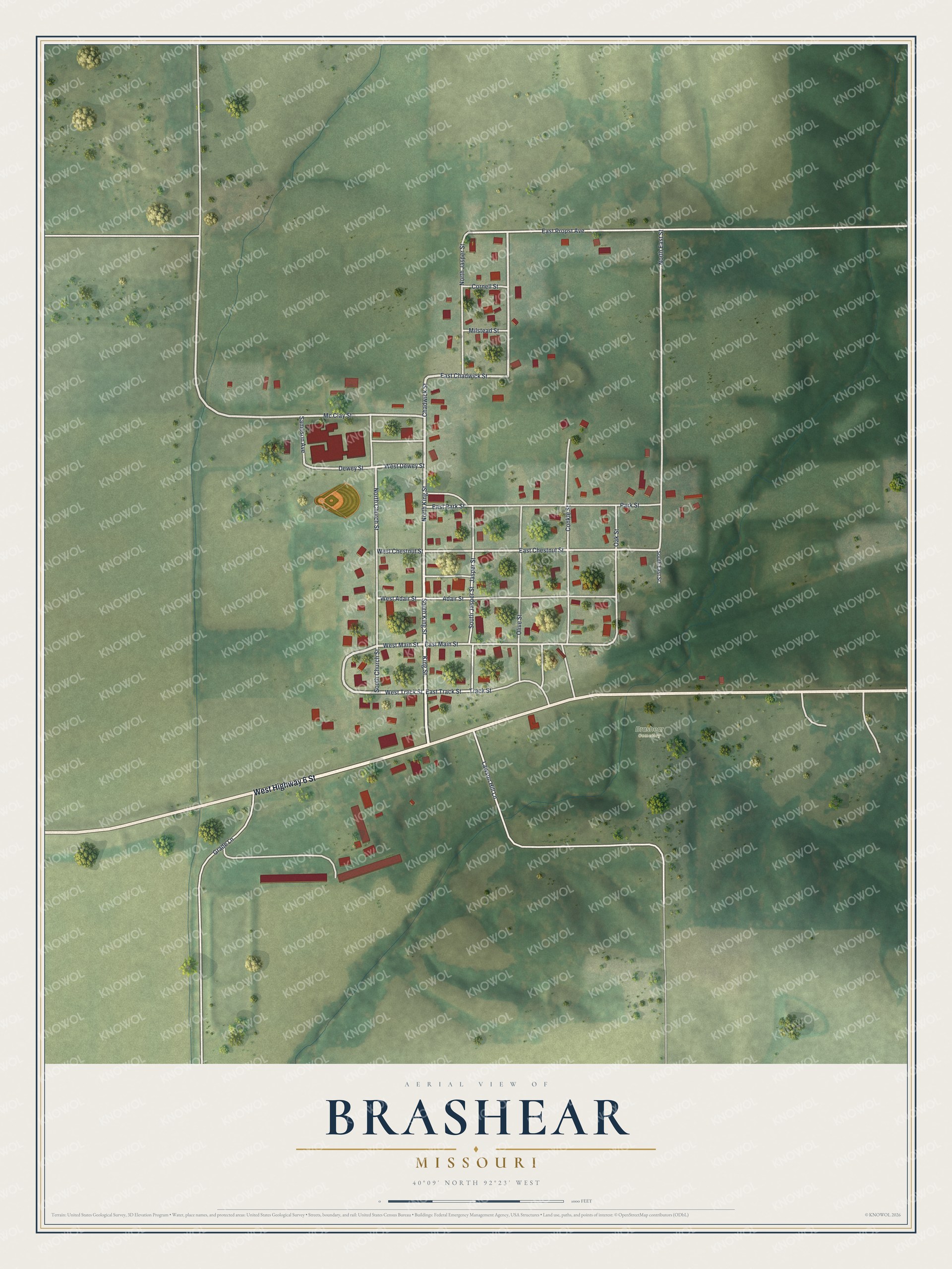 Watermarked full-map preview of Brashear, Missouri