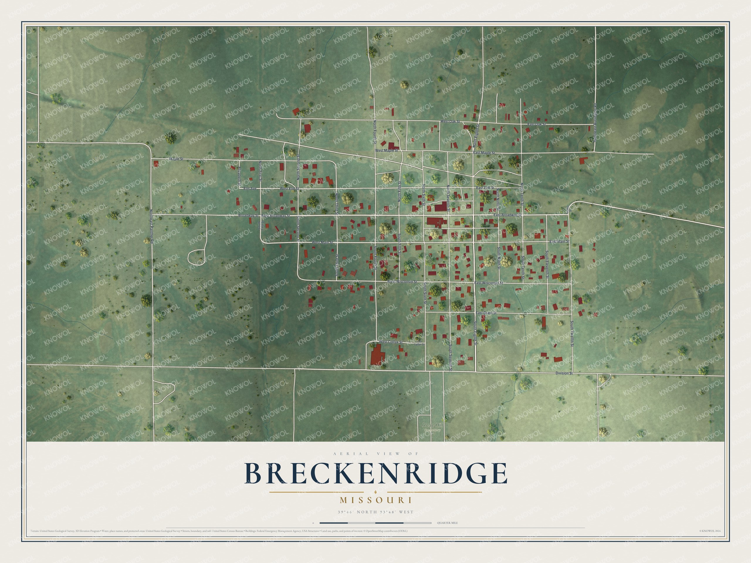 Watermarked full-map preview of Breckenridge, Missouri