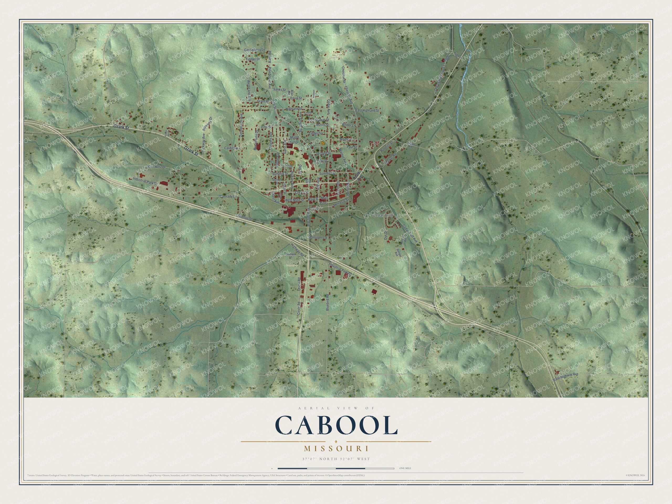 Watermarked full-map preview of Cabool, Missouri