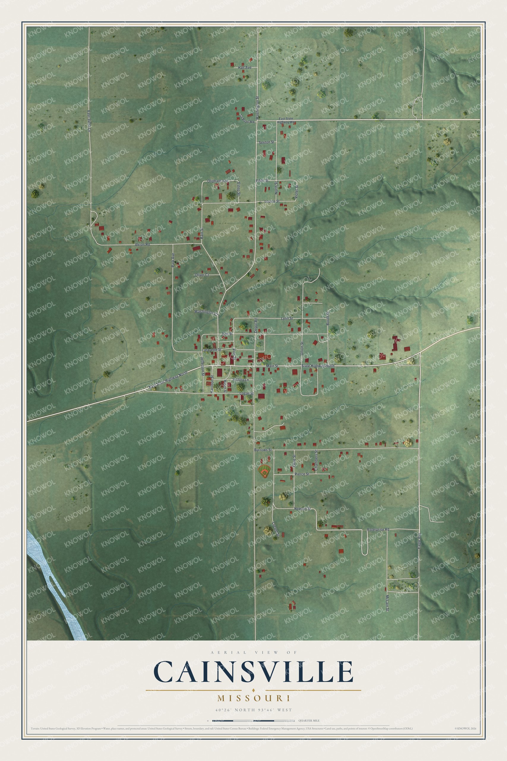 Watermarked full-map preview of Cainsville, Missouri