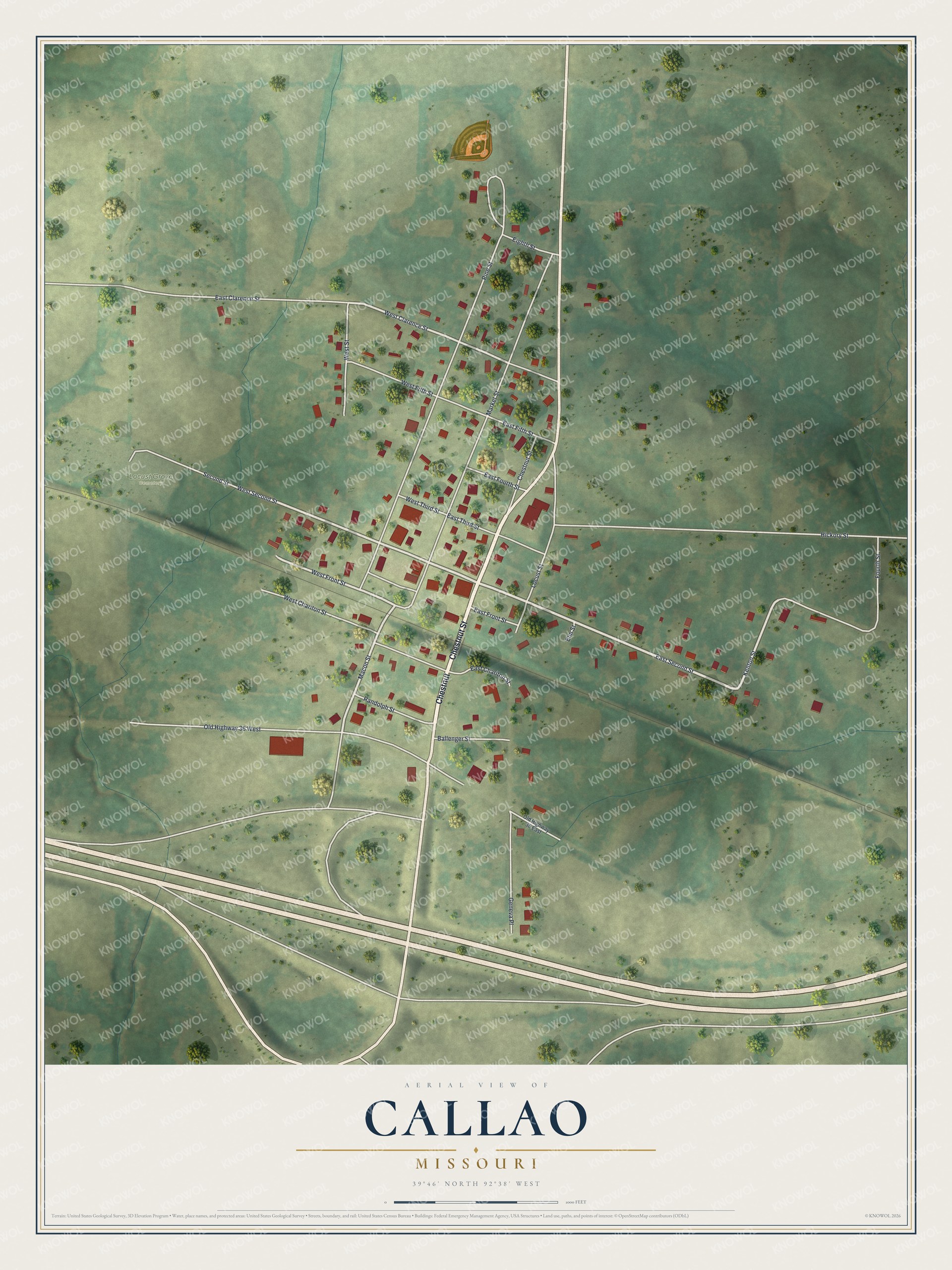 Watermarked full-map preview of Callao, Missouri