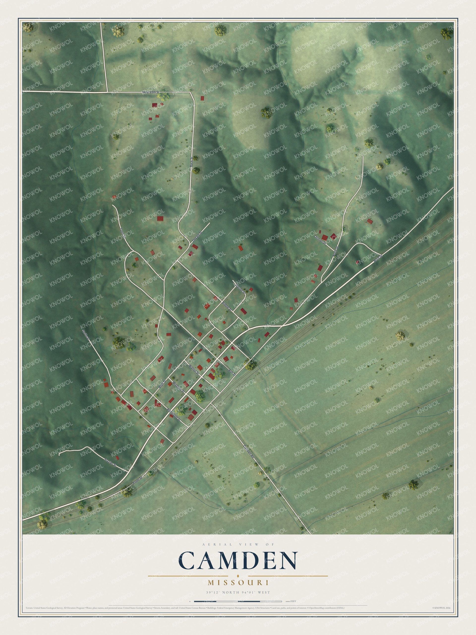 Watermarked full-map preview of Camden, Missouri