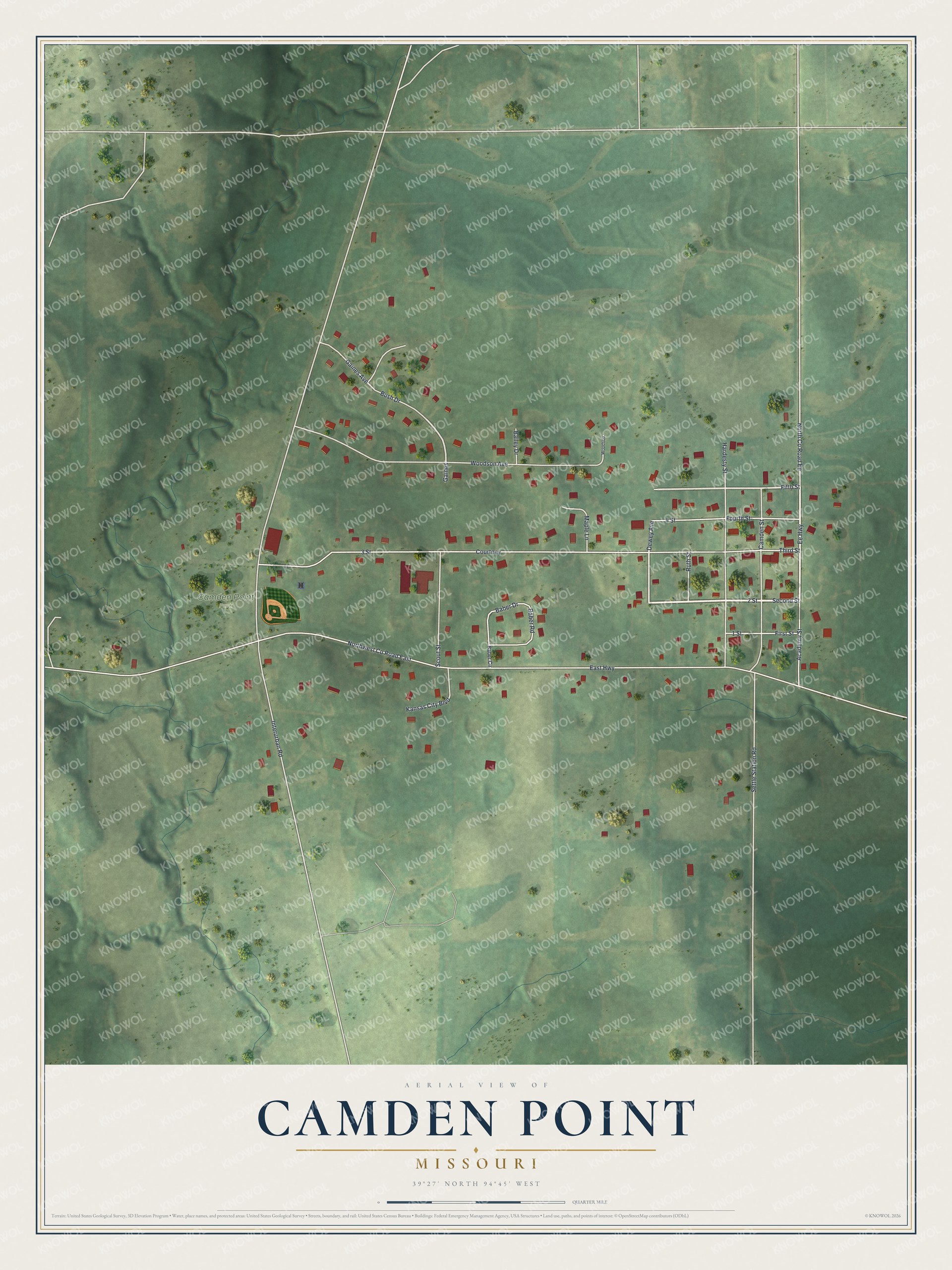 Watermarked full-map preview of Camden Point, Missouri
