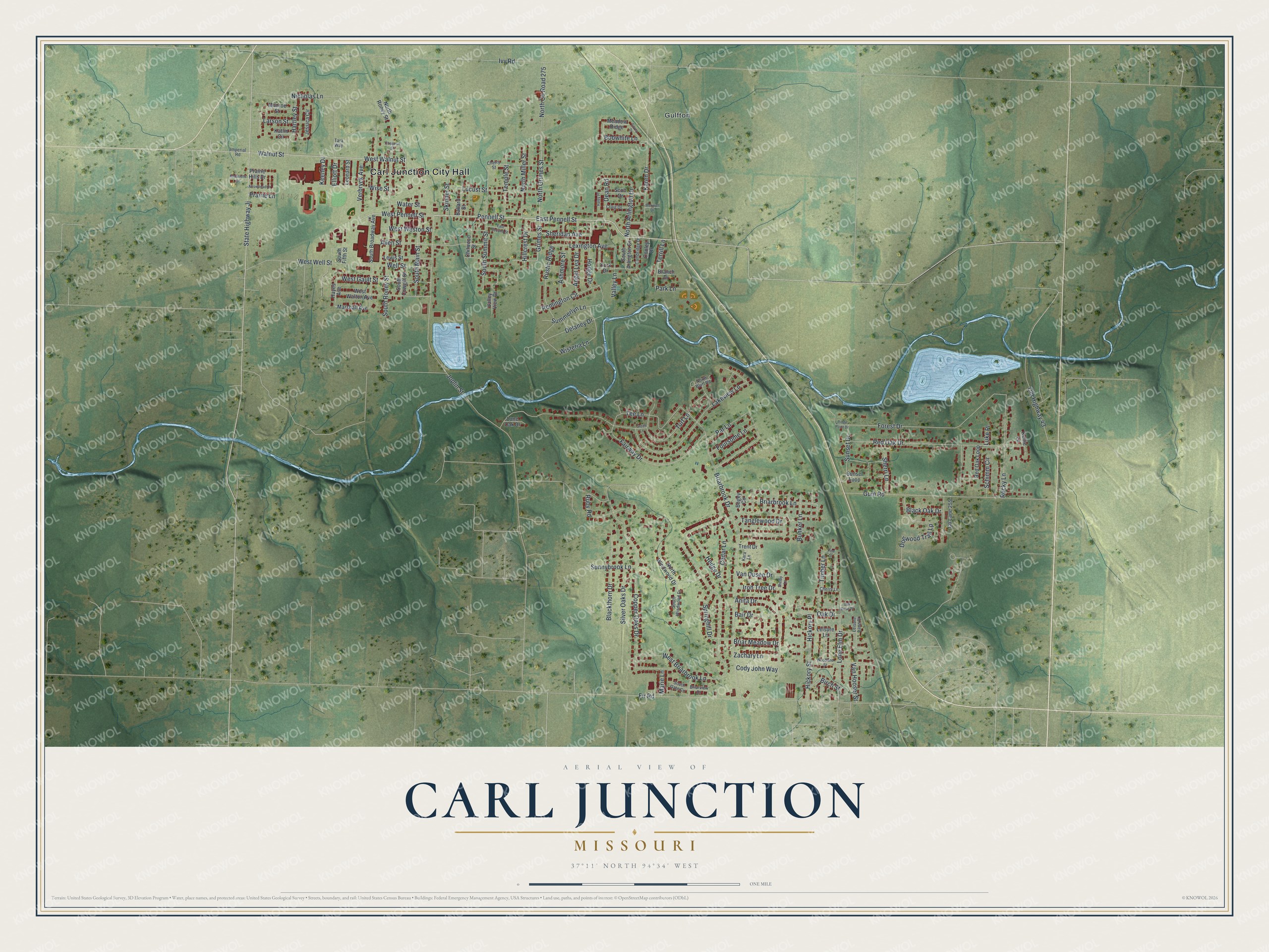 Watermarked full-map preview of Carl Junction, Missouri