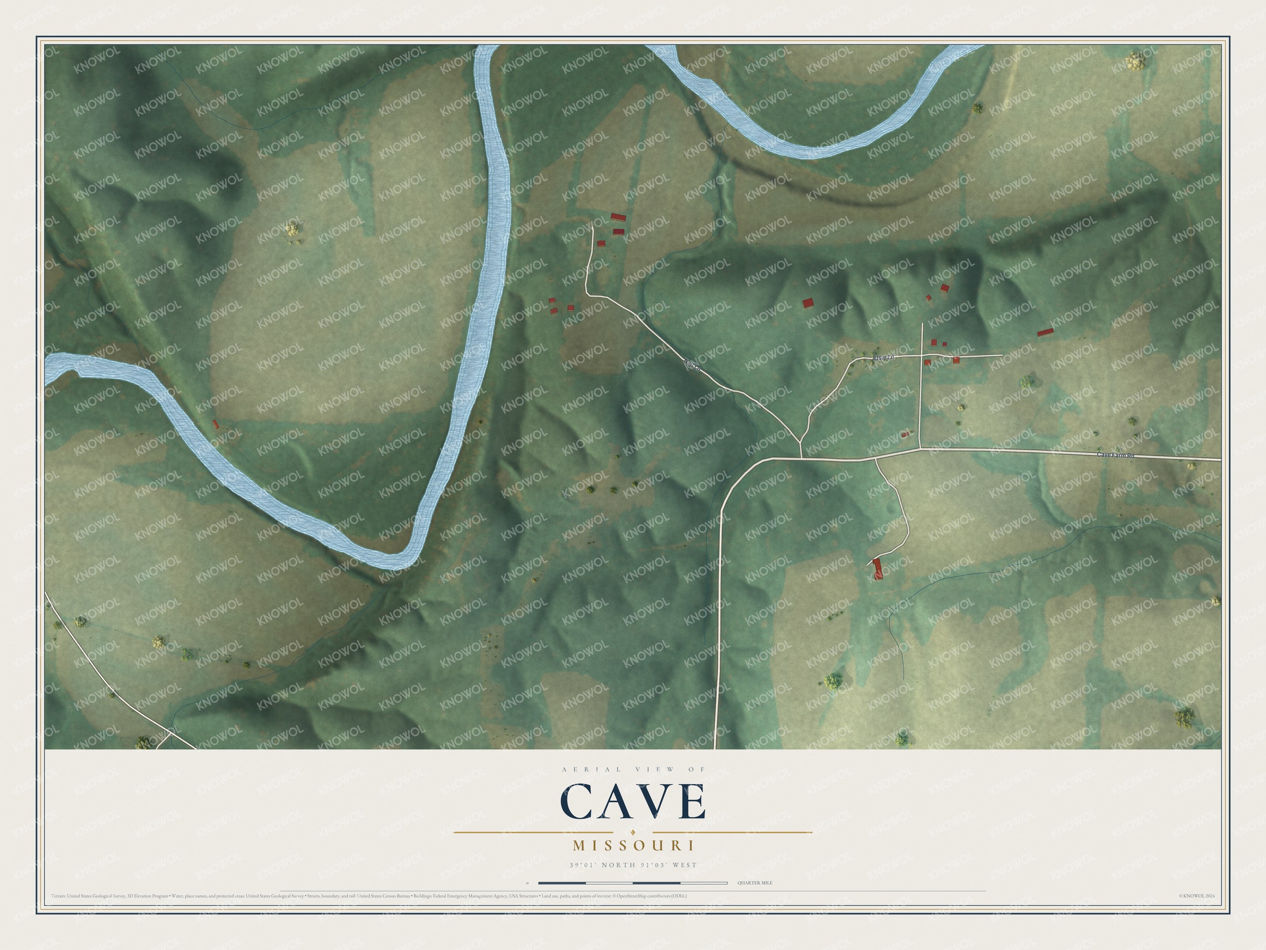 Watermarked full-map preview of Cave, Missouri