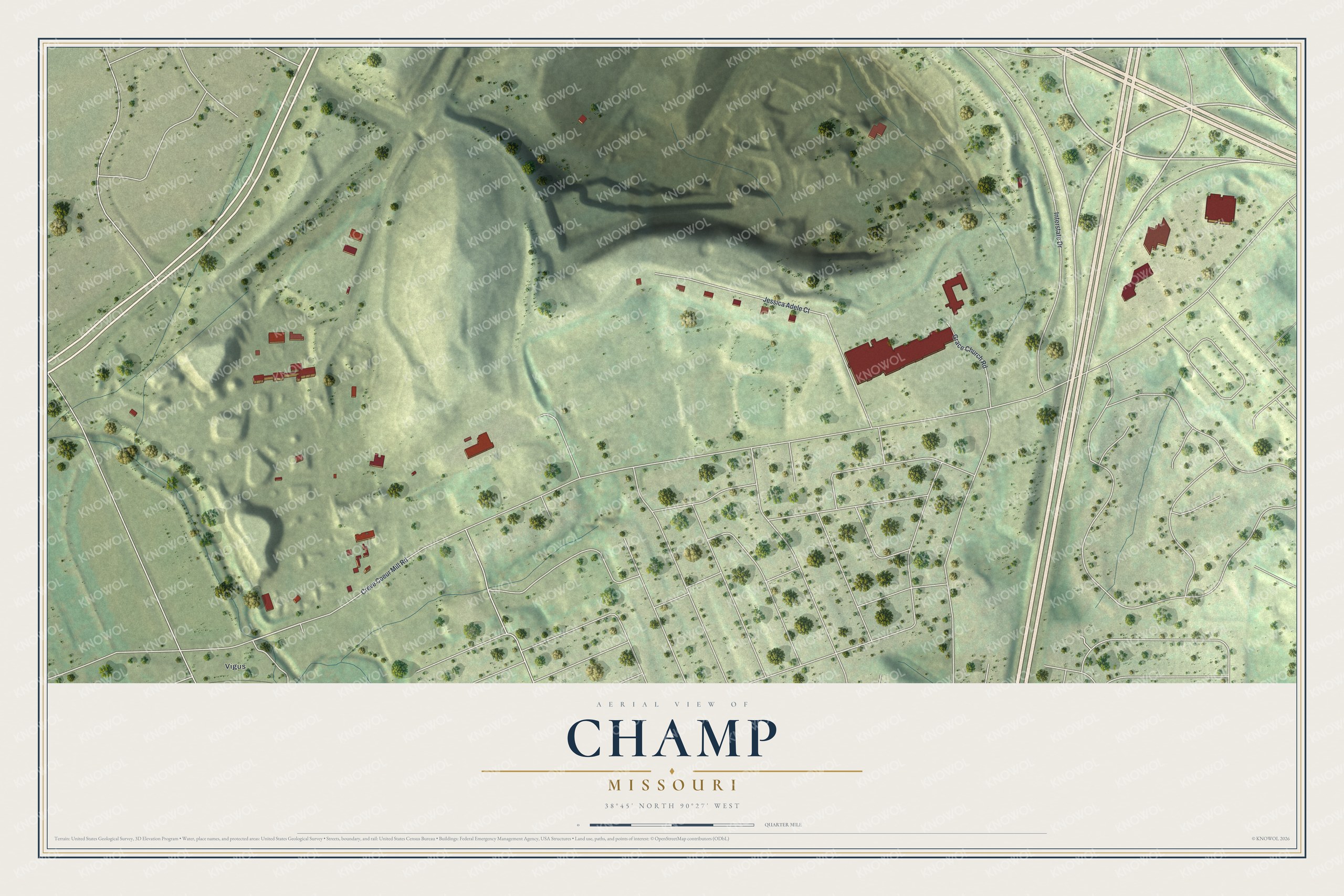 Watermarked full-map preview of Champ, Missouri