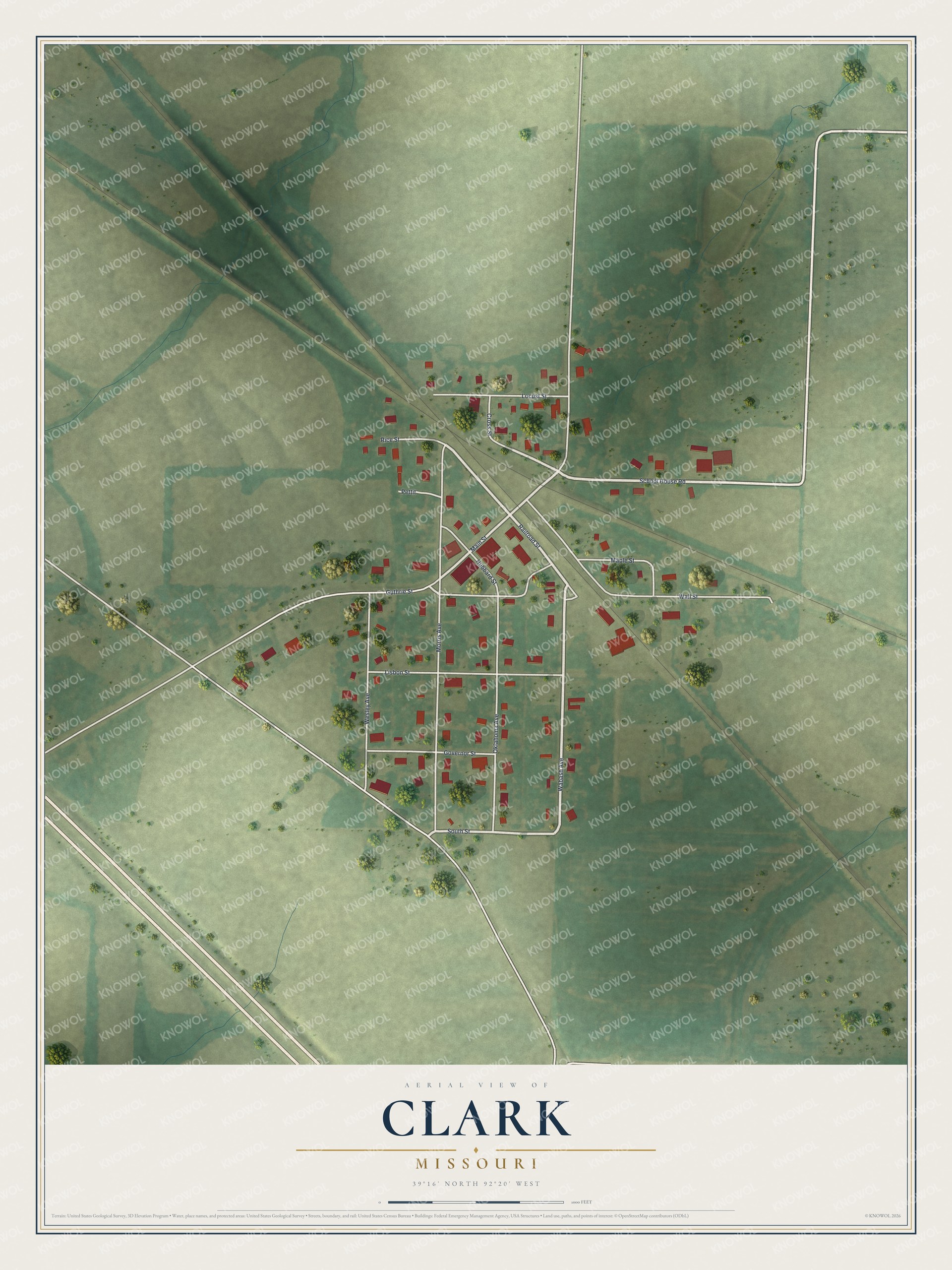 Watermarked full-map preview of Clark, Missouri