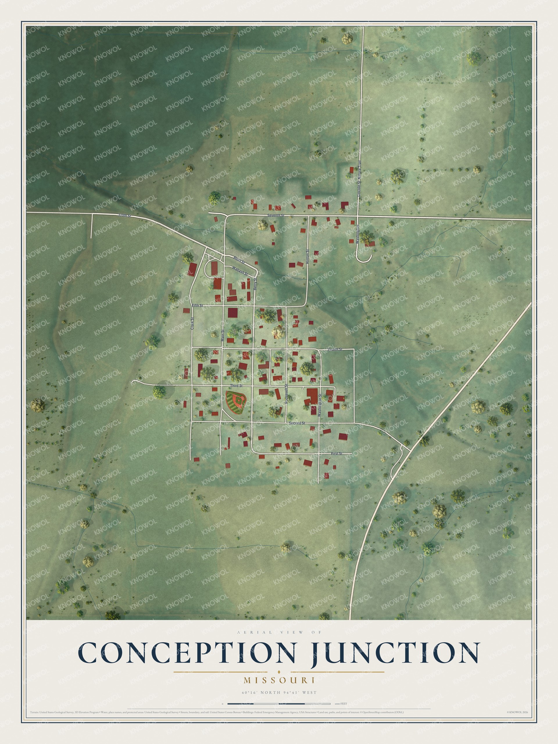 Watermarked full-map preview of Conception Junction, Missouri
