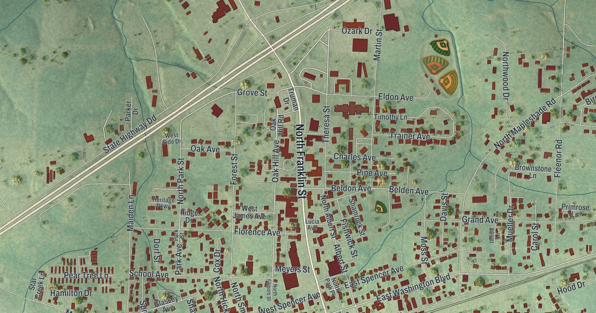 Map of Cuba, Missouri in 2026