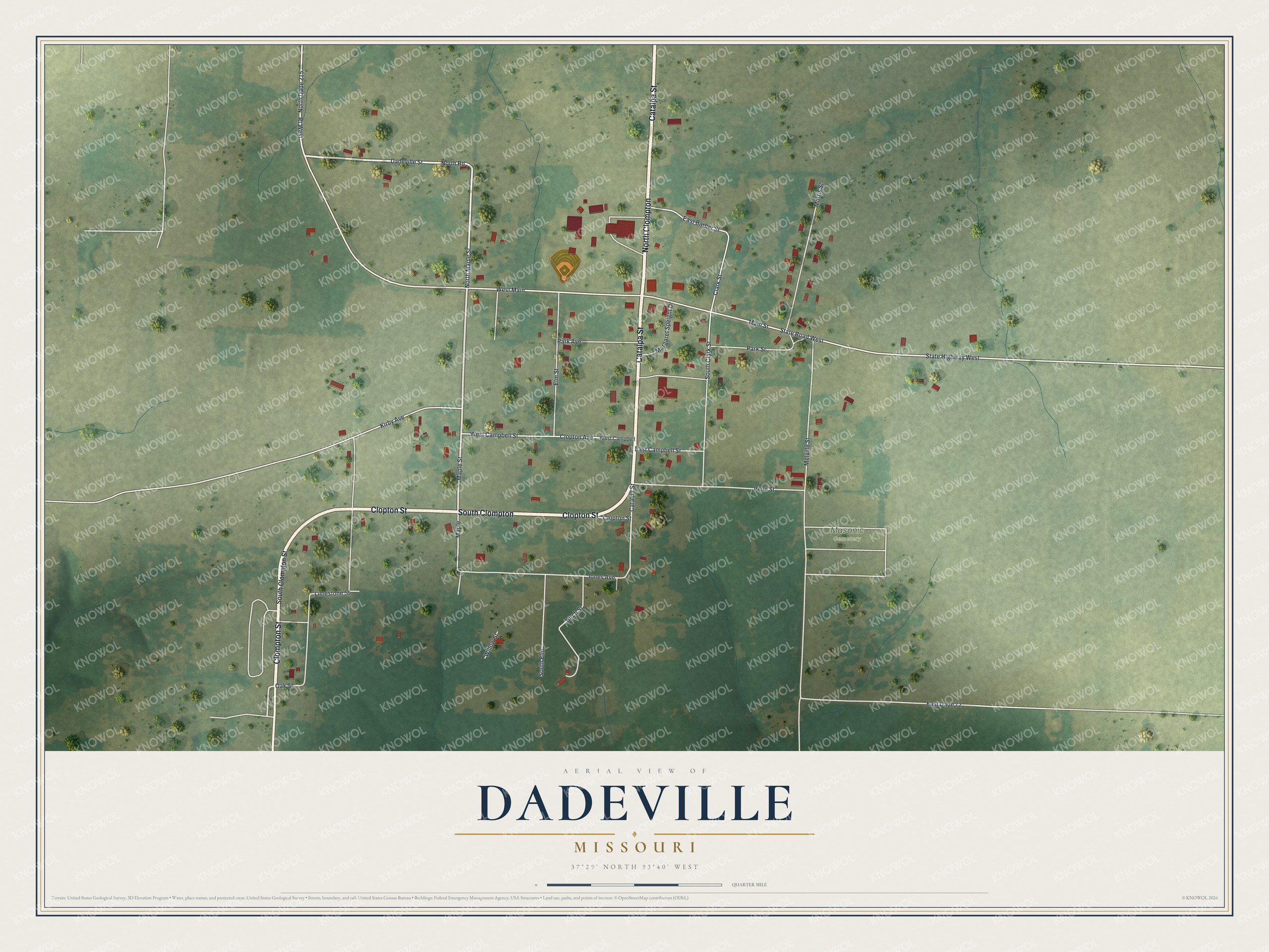 Watermarked full-map preview of Dadeville, Missouri