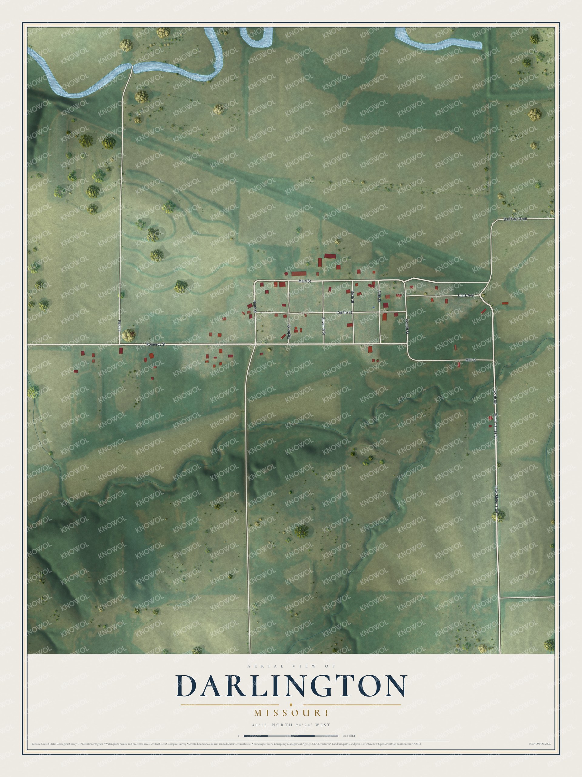 Watermarked full-map preview of Darlington, Missouri