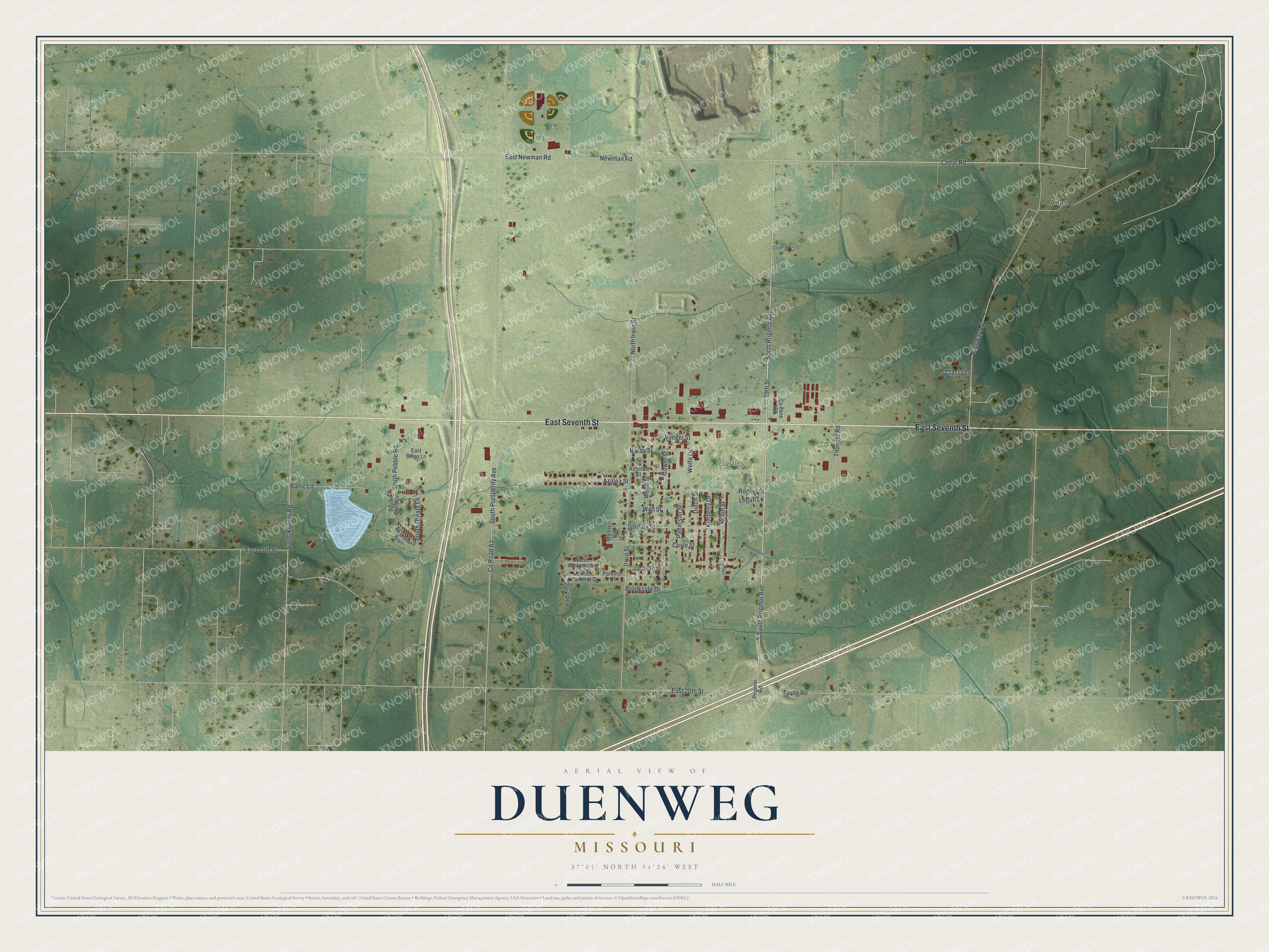 Watermarked full-map preview of Duenweg, Missouri