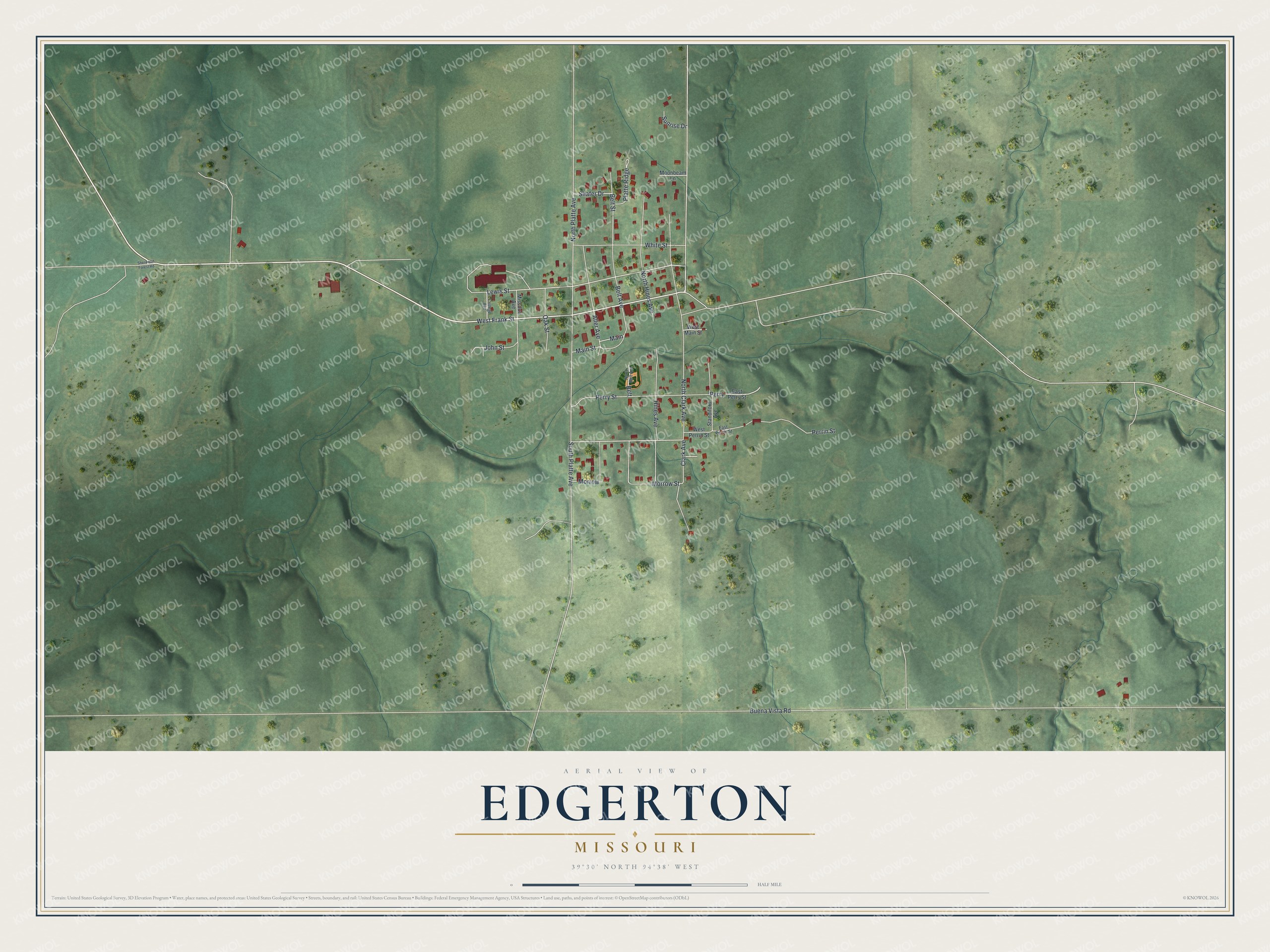Watermarked full-map preview of Edgerton, Missouri
