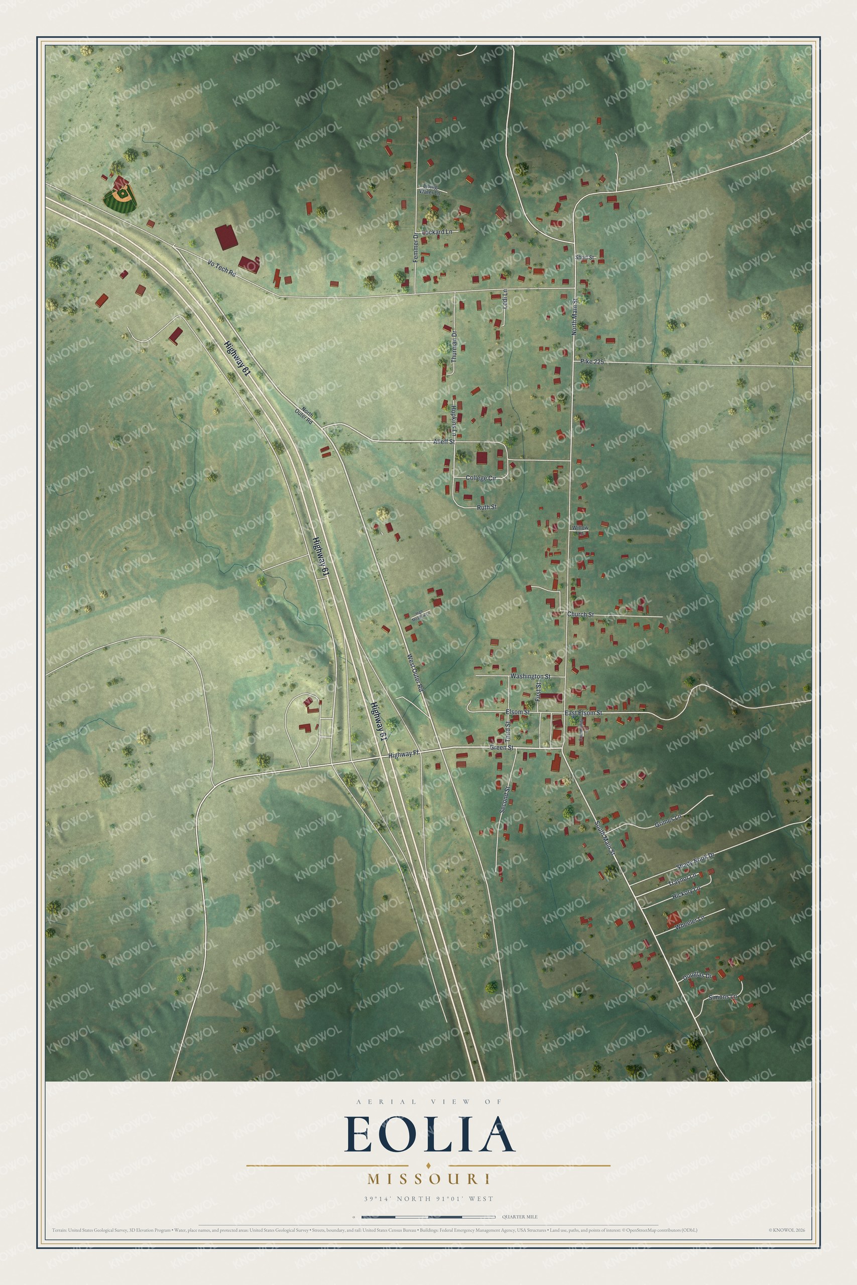 Watermarked full-map preview of Eolia, Missouri