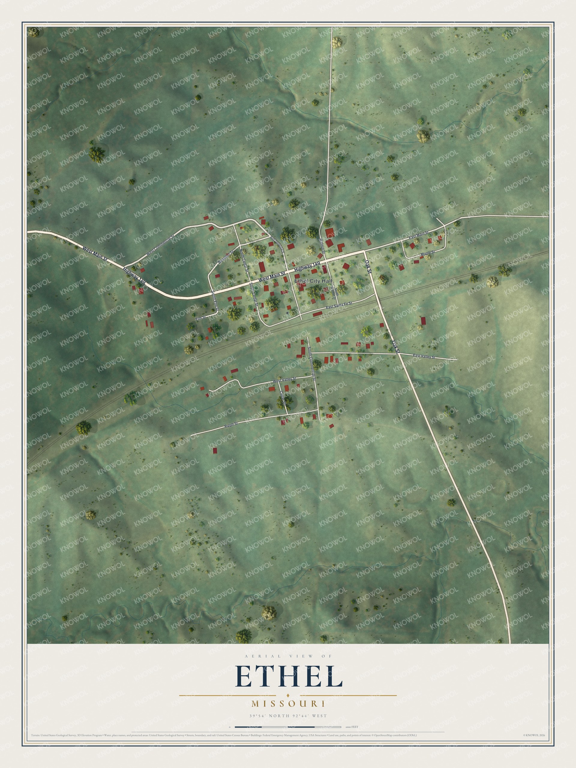 Watermarked full-map preview of Ethel, Missouri