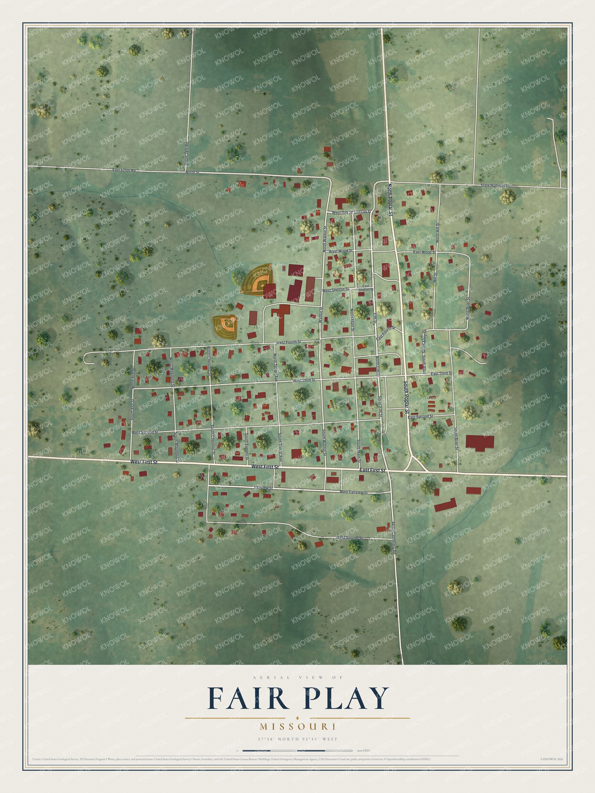 Watermarked full-map preview of Fair Play, Missouri