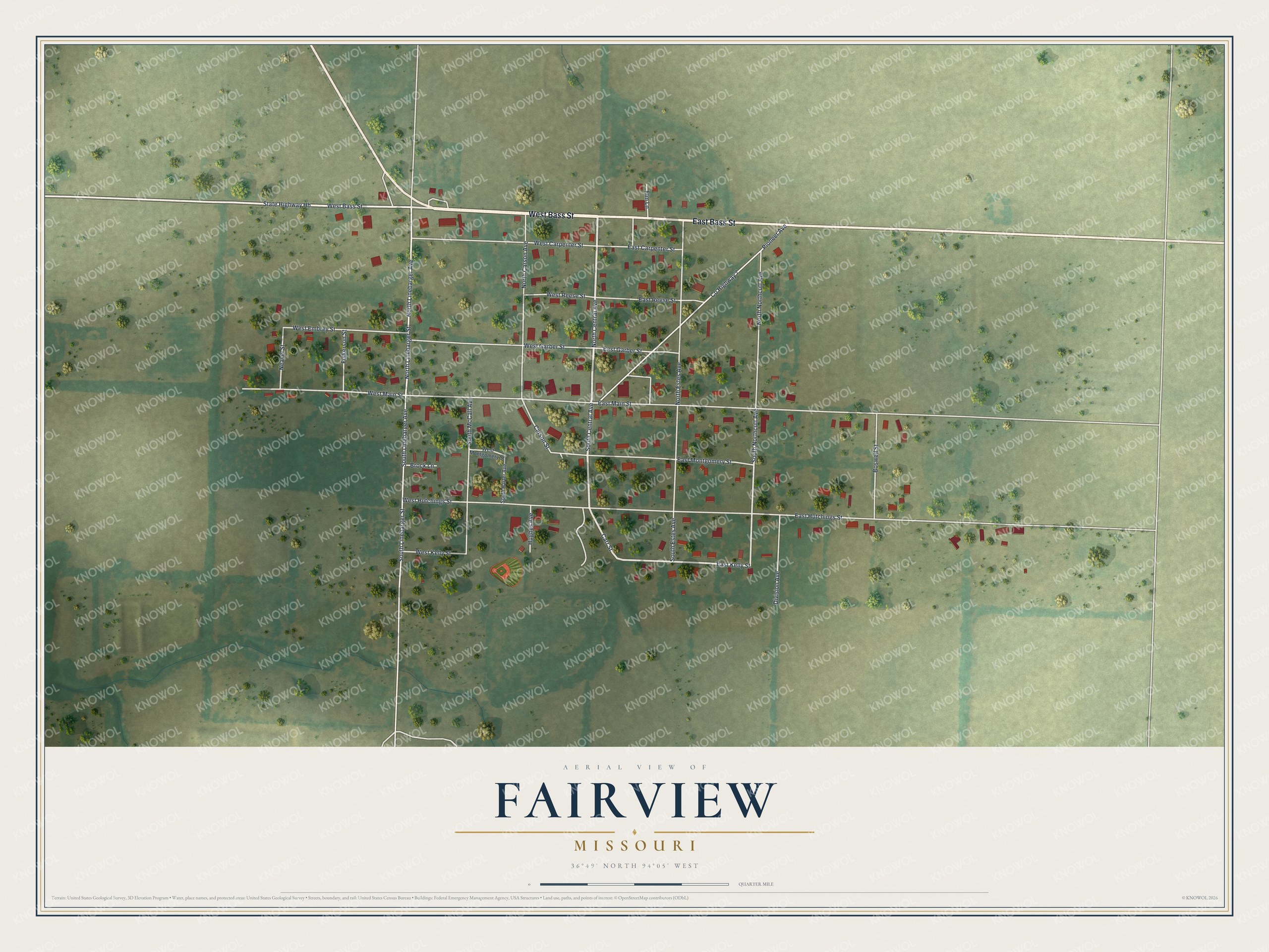 Watermarked full-map preview of Fairview, Missouri