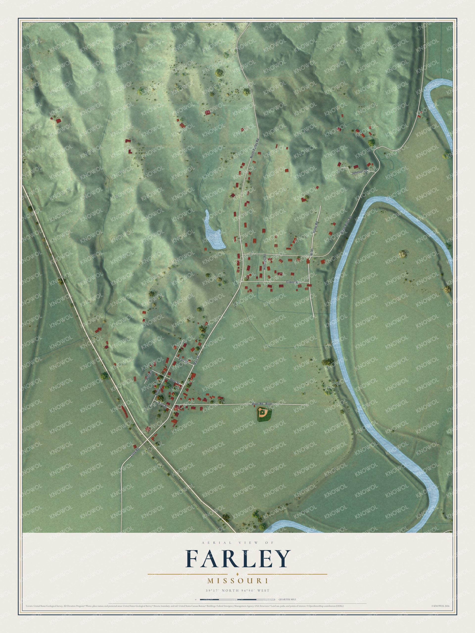 Watermarked full-map preview of Farley, Missouri