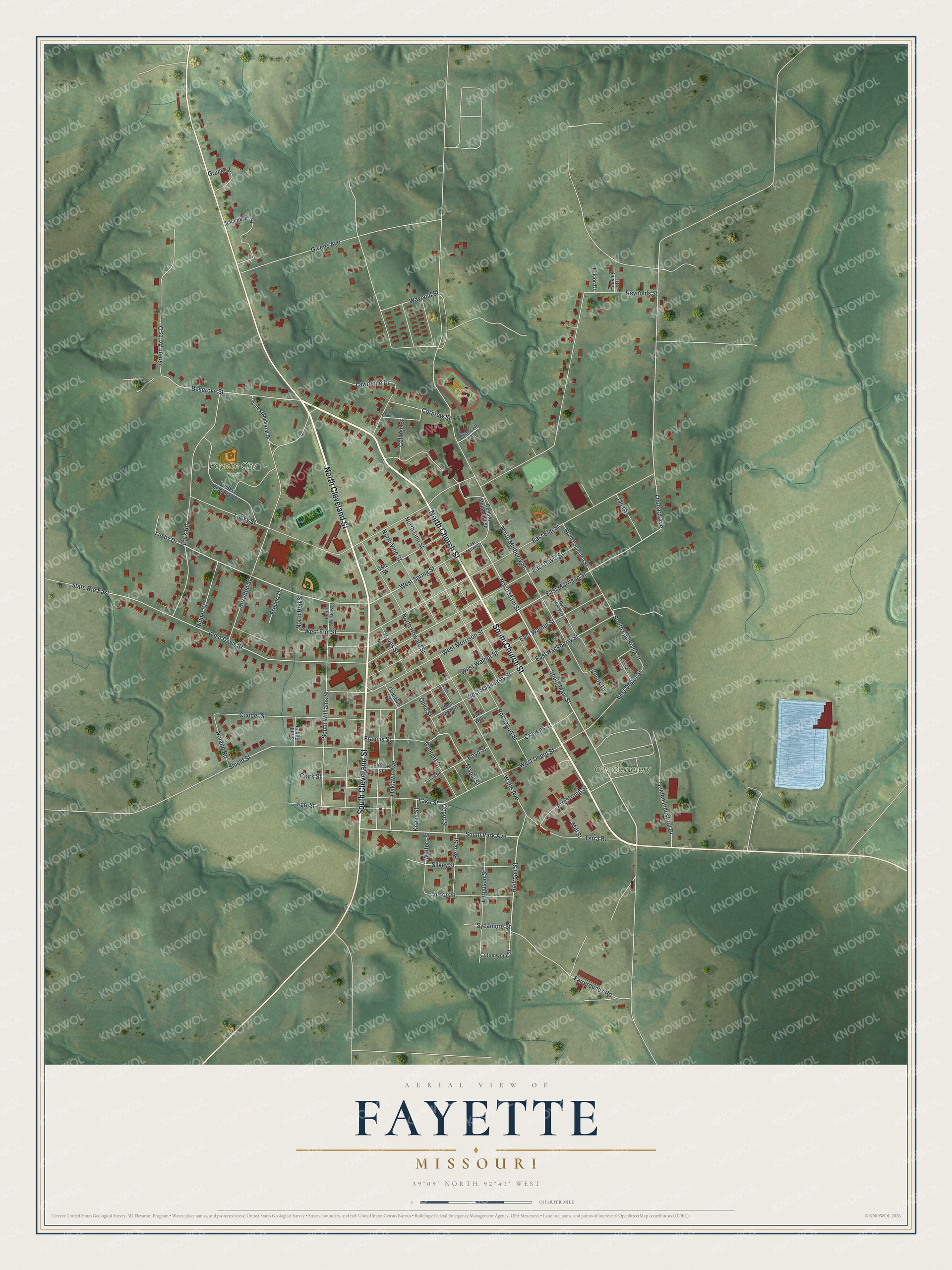 Watermarked full-map preview of Fayette, Missouri