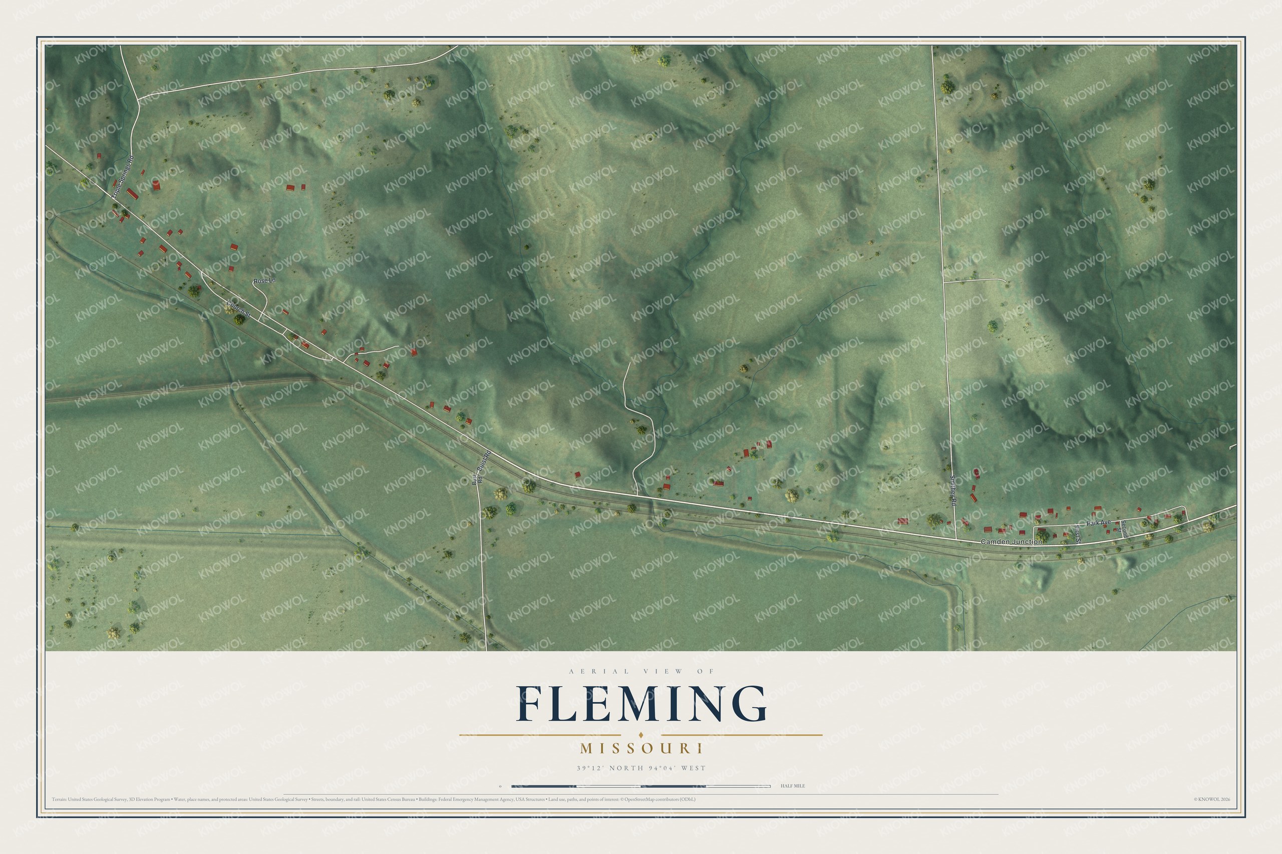 Watermarked full-map preview of Fleming, Missouri