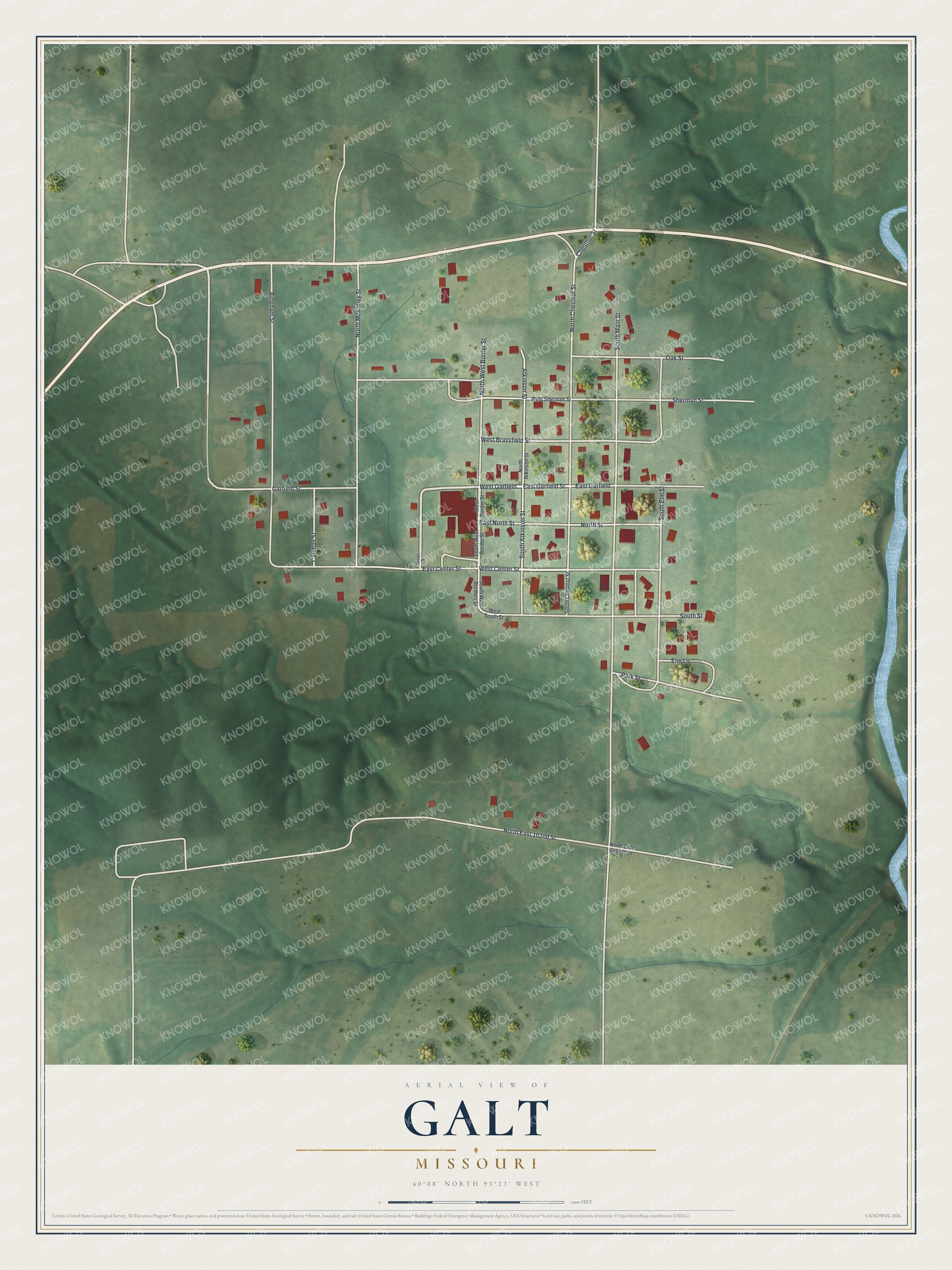 Watermarked full-map preview of Galt, Missouri